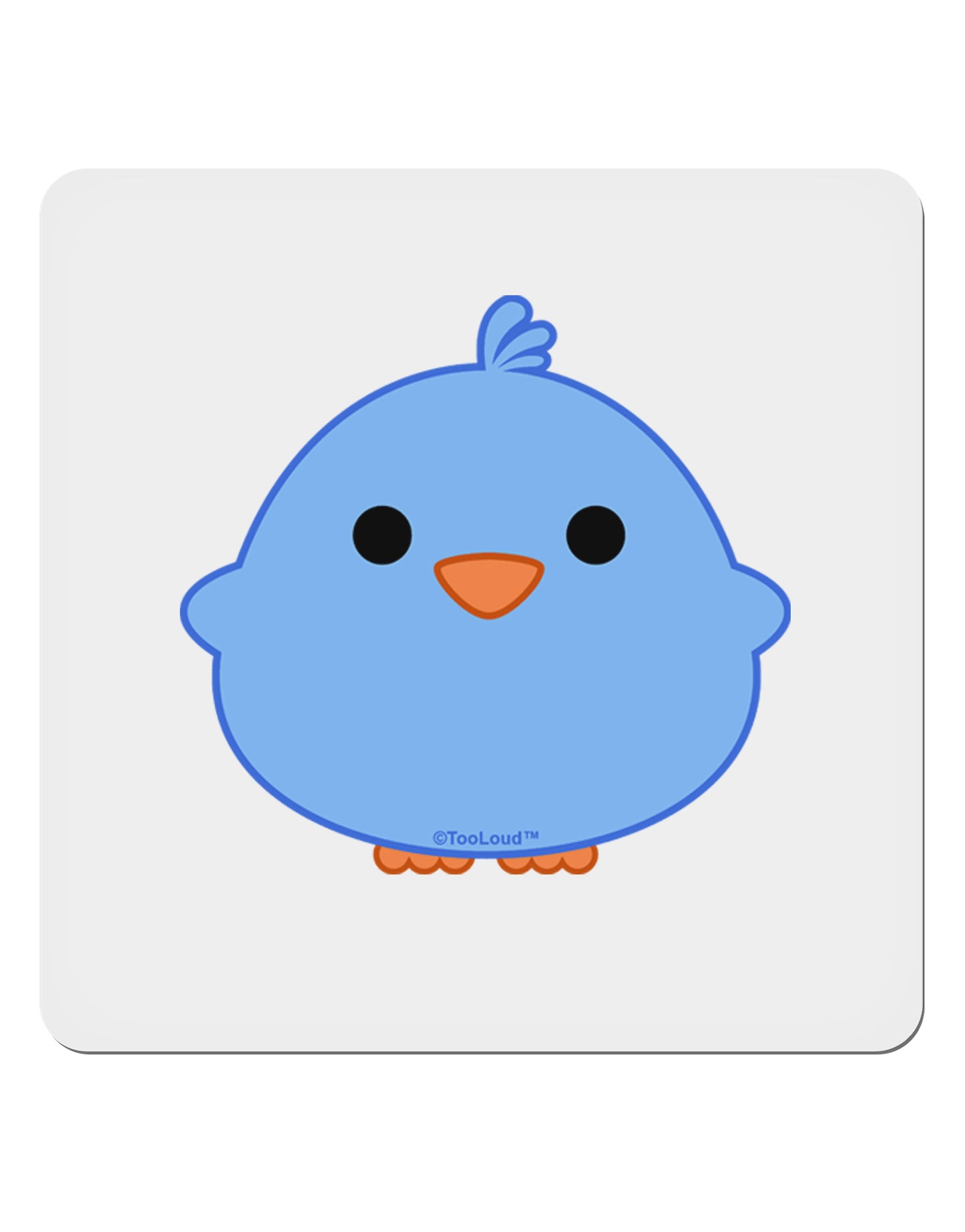 Cute Little Chick - Blue 4x4" Square Sticker 4 Pieces-Stickers-TooLoud-White-Davson Sales