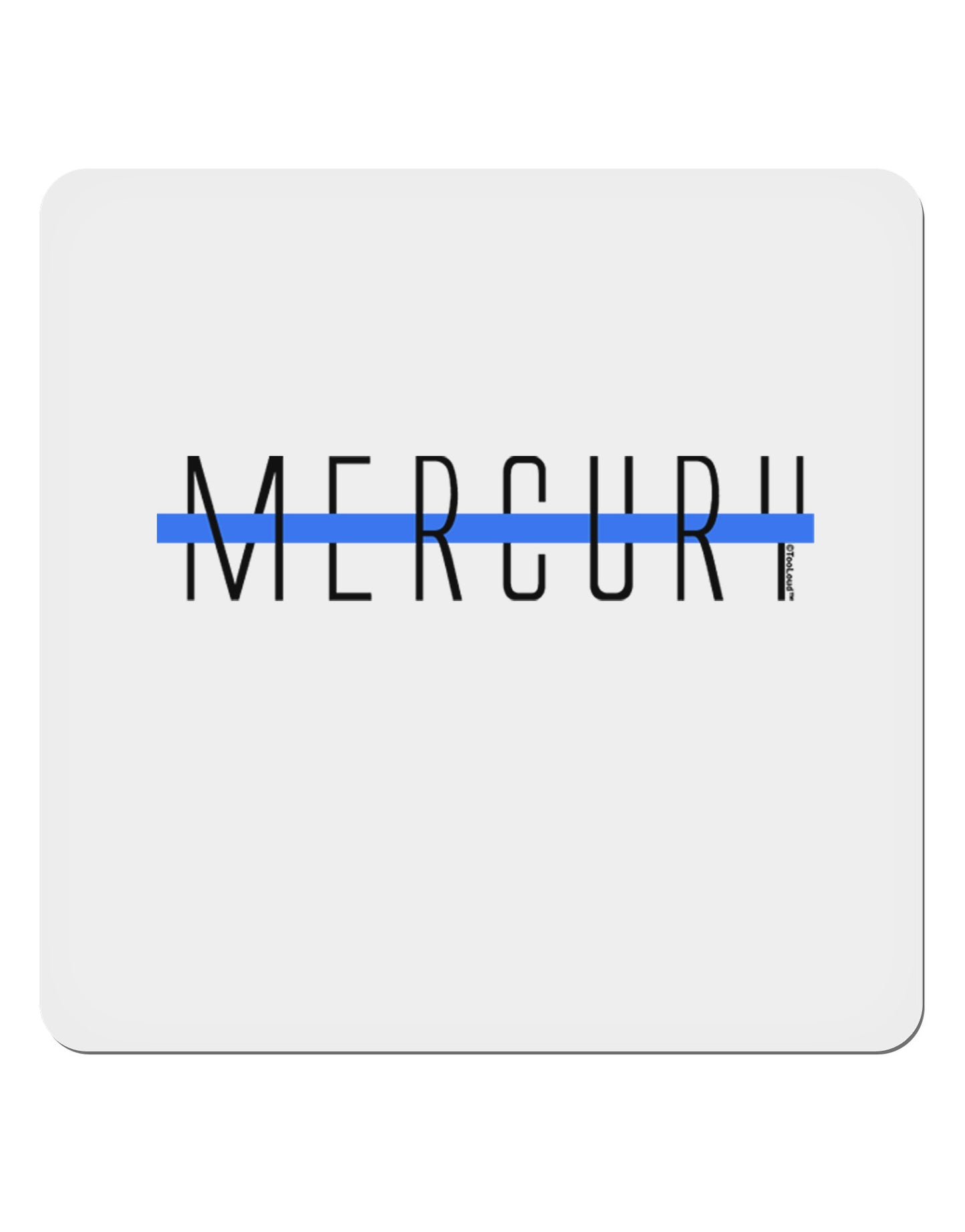 Planet Mercury Text Only 4x4" Square Sticker-Stickers-TooLoud-1-Davson Sales
