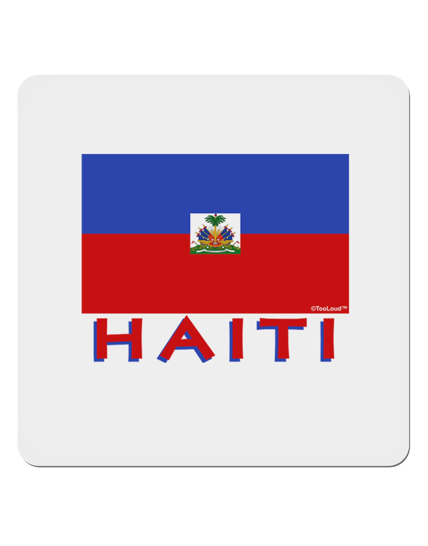 Haiti Flag 4x4" Square Sticker-Stickers-TooLoud-1-Davson Sales