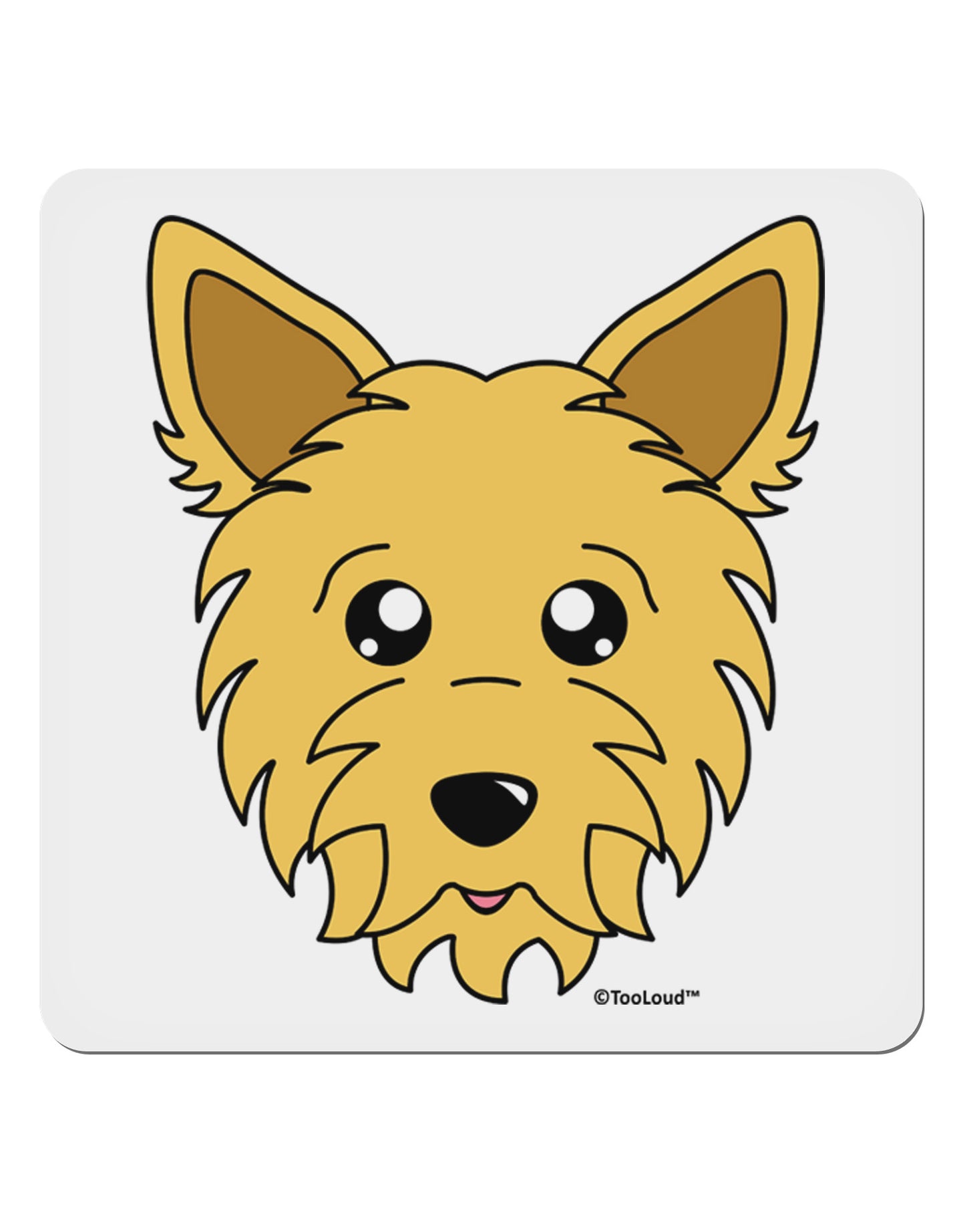 Cute Yorkshire Terrier Yorkie Dog 4x4" Square Sticker 4 Pieces-Stickers-TooLoud-White-Davson Sales