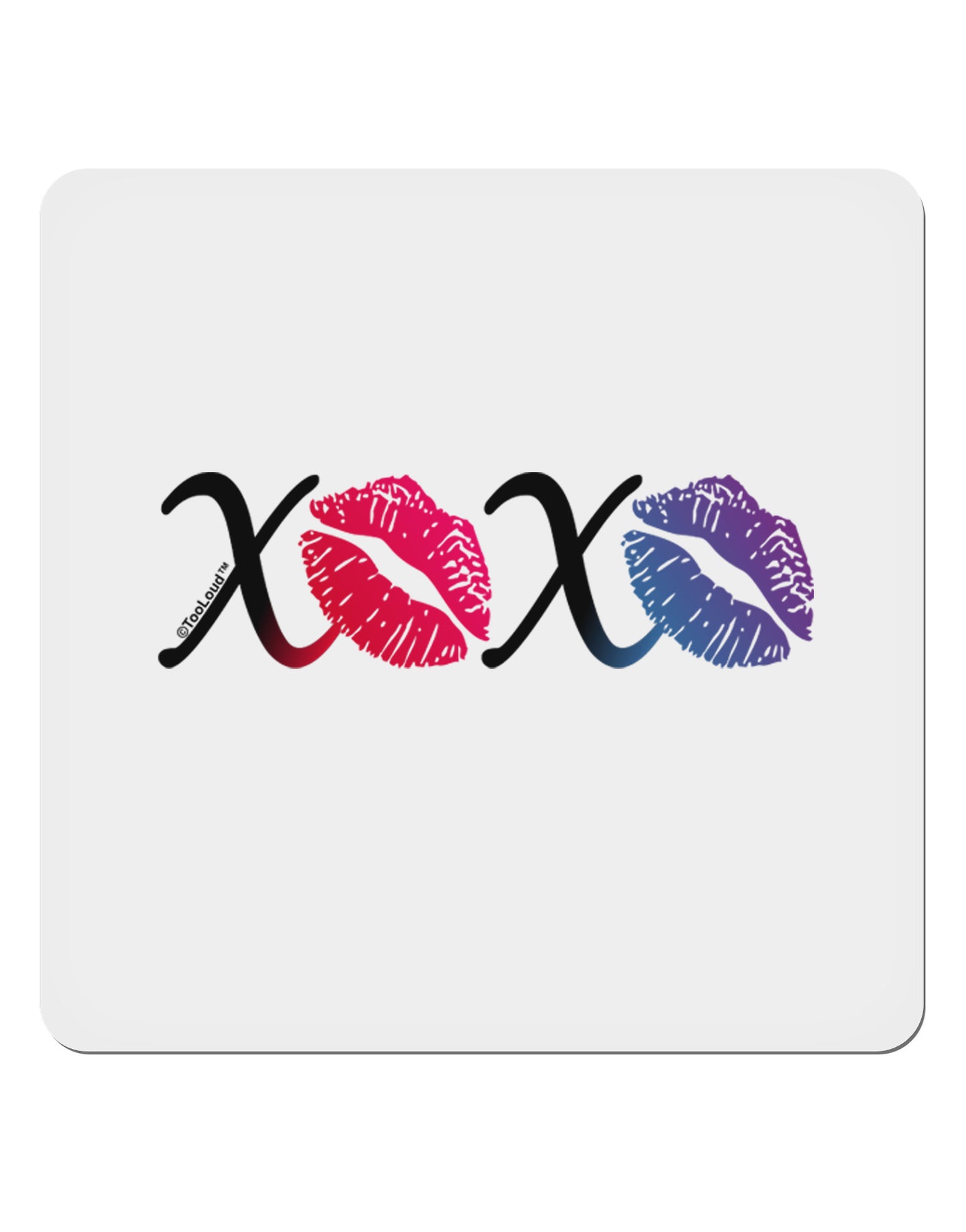 TooLoud XOXO Kisses 4x4" Square Sticker-Stickers-TooLoud-1-Davson Sales