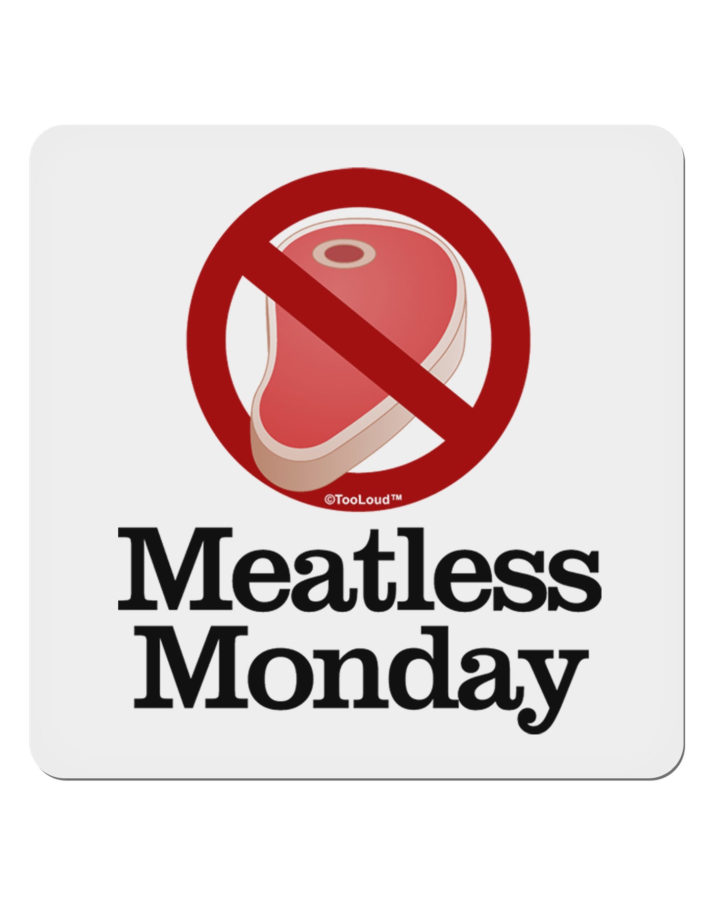 Meatless Monday 4x4" Square Sticker 4 Pieces-Stickers-TooLoud-White-Davson Sales