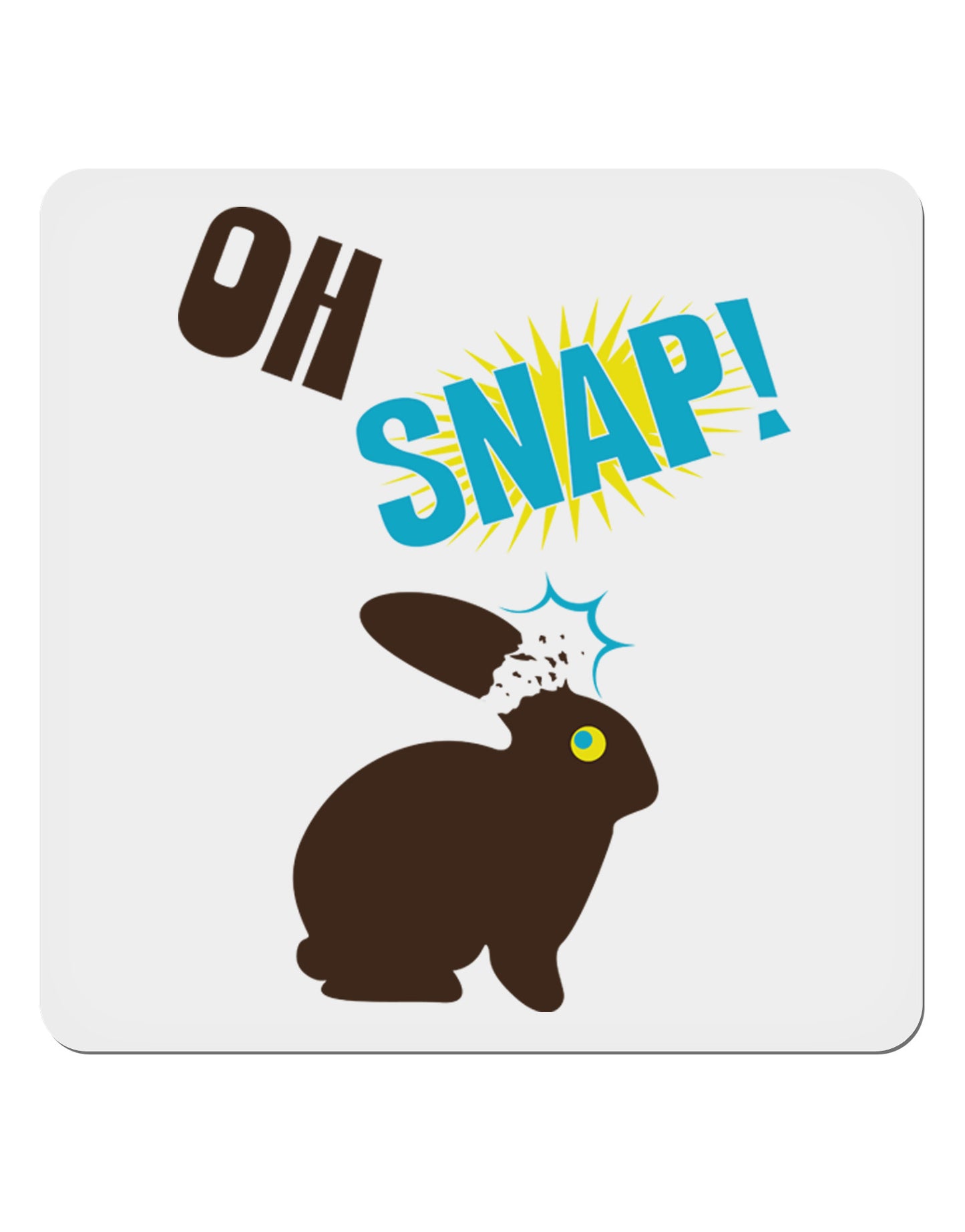 Oh Snap Chocolate Easter Bunny 4x4" Square Sticker 4 Pieces-Stickers-TooLoud-White-Davson Sales