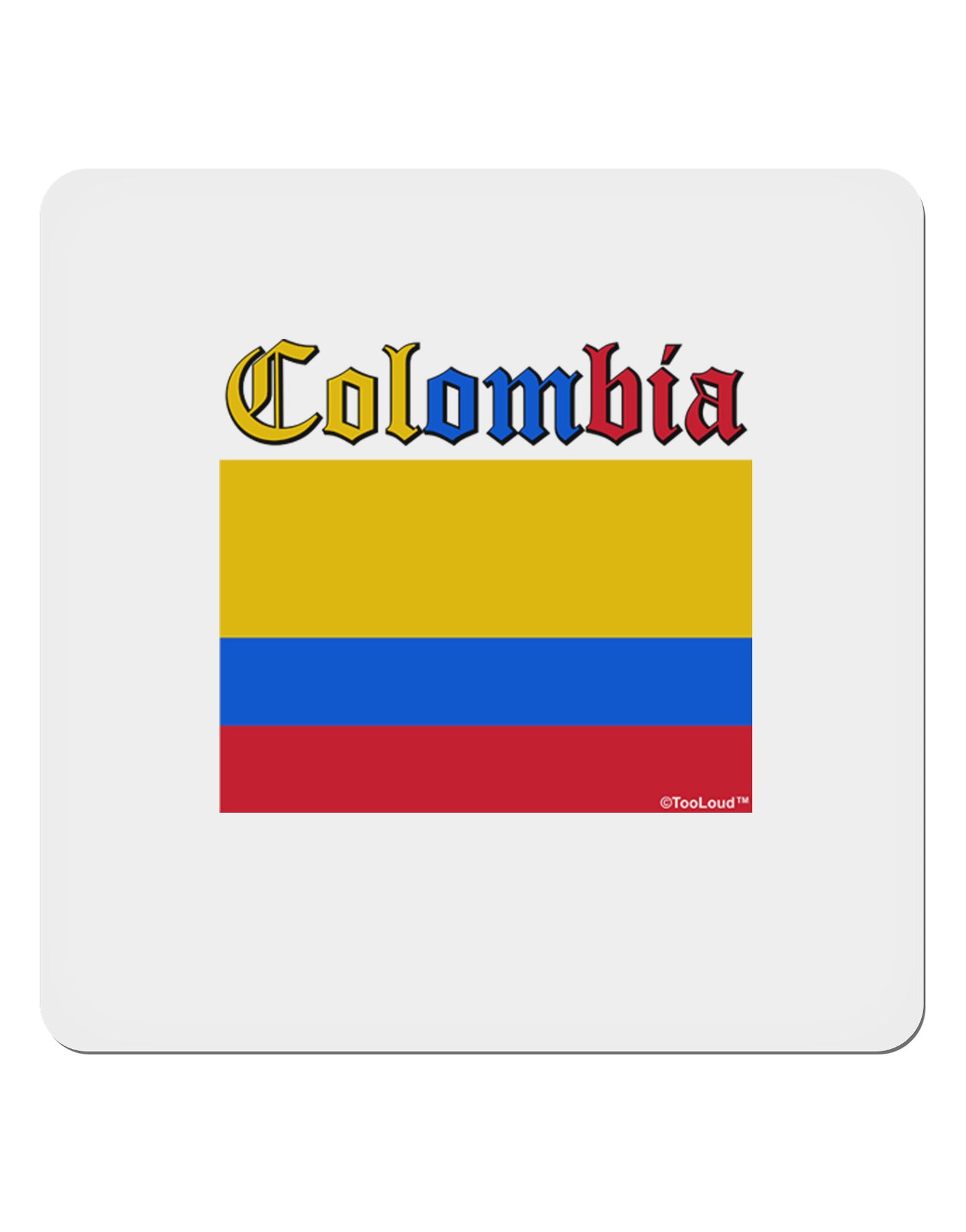 Colombia Flag 4x4" Square Sticker-Stickers-TooLoud-1-Davson Sales