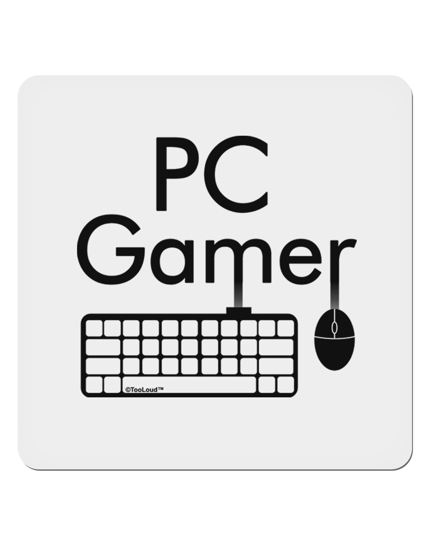 PC Gamer BnW 4x4" Square Sticker-Stickers-TooLoud-1-Davson Sales