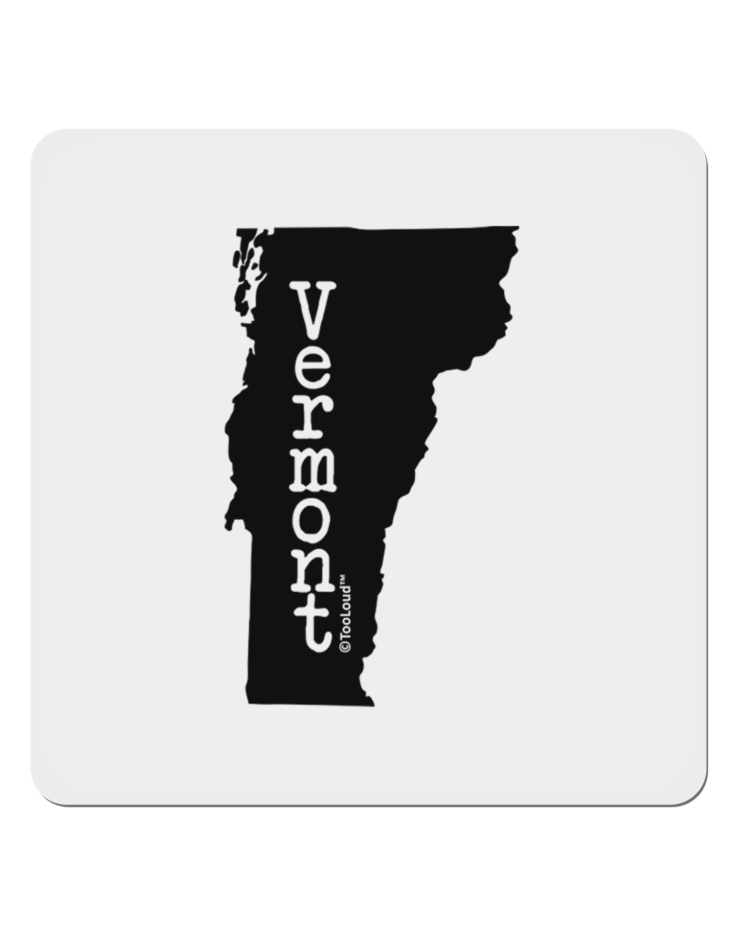 Vermont - United States Shape 4x4" Square Sticker 4 Pieces-Stickers-TooLoud-White-Davson Sales