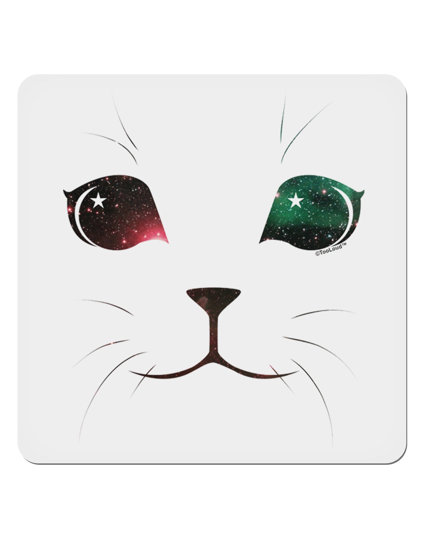 Adorable Space Cat 4x4" Square Sticker-Stickers-TooLoud-1-Davson Sales