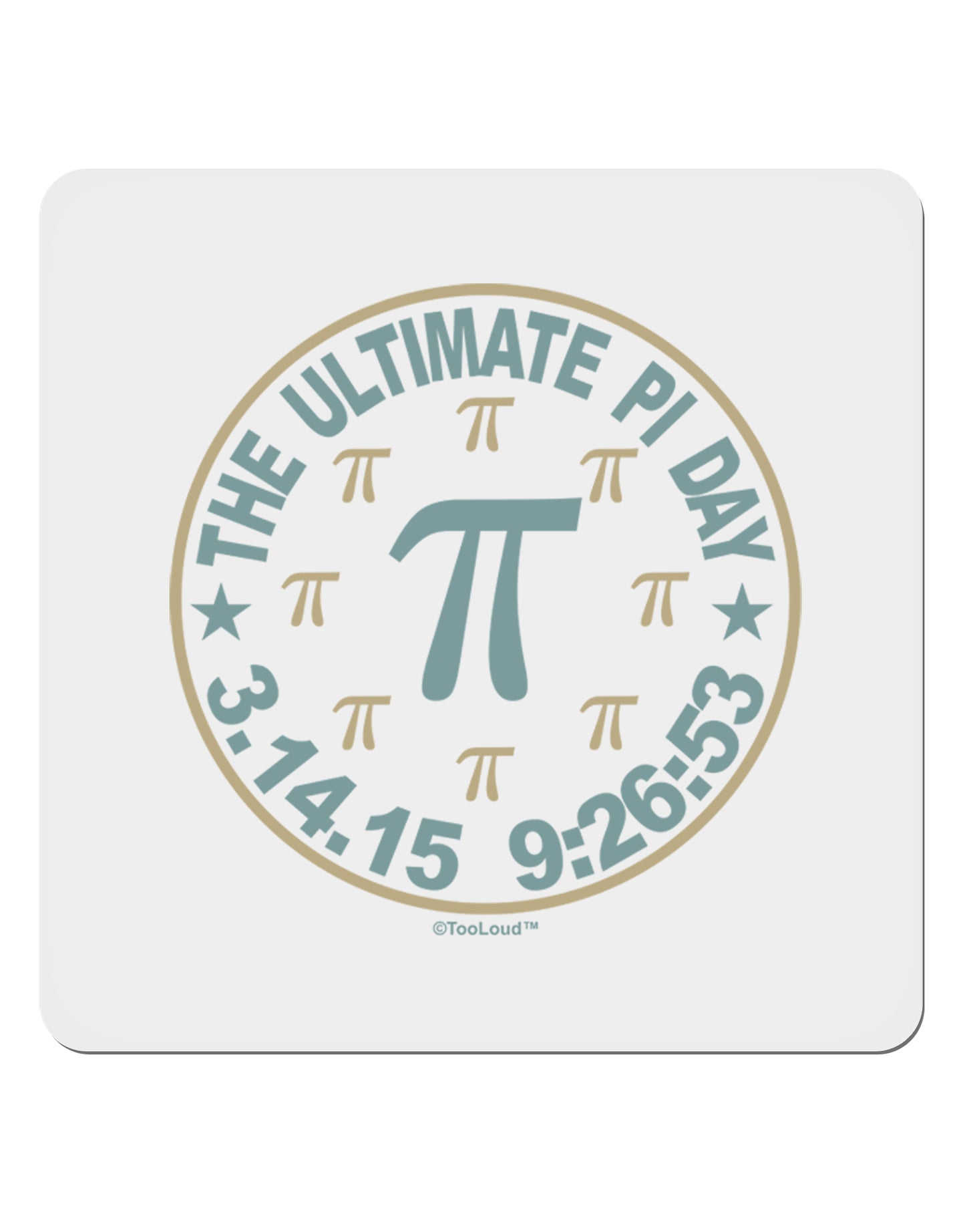 The Ultimate Pi Day Emblem 4x4" Square Sticker 4 Pieces-Stickers-TooLoud-White-Davson Sales