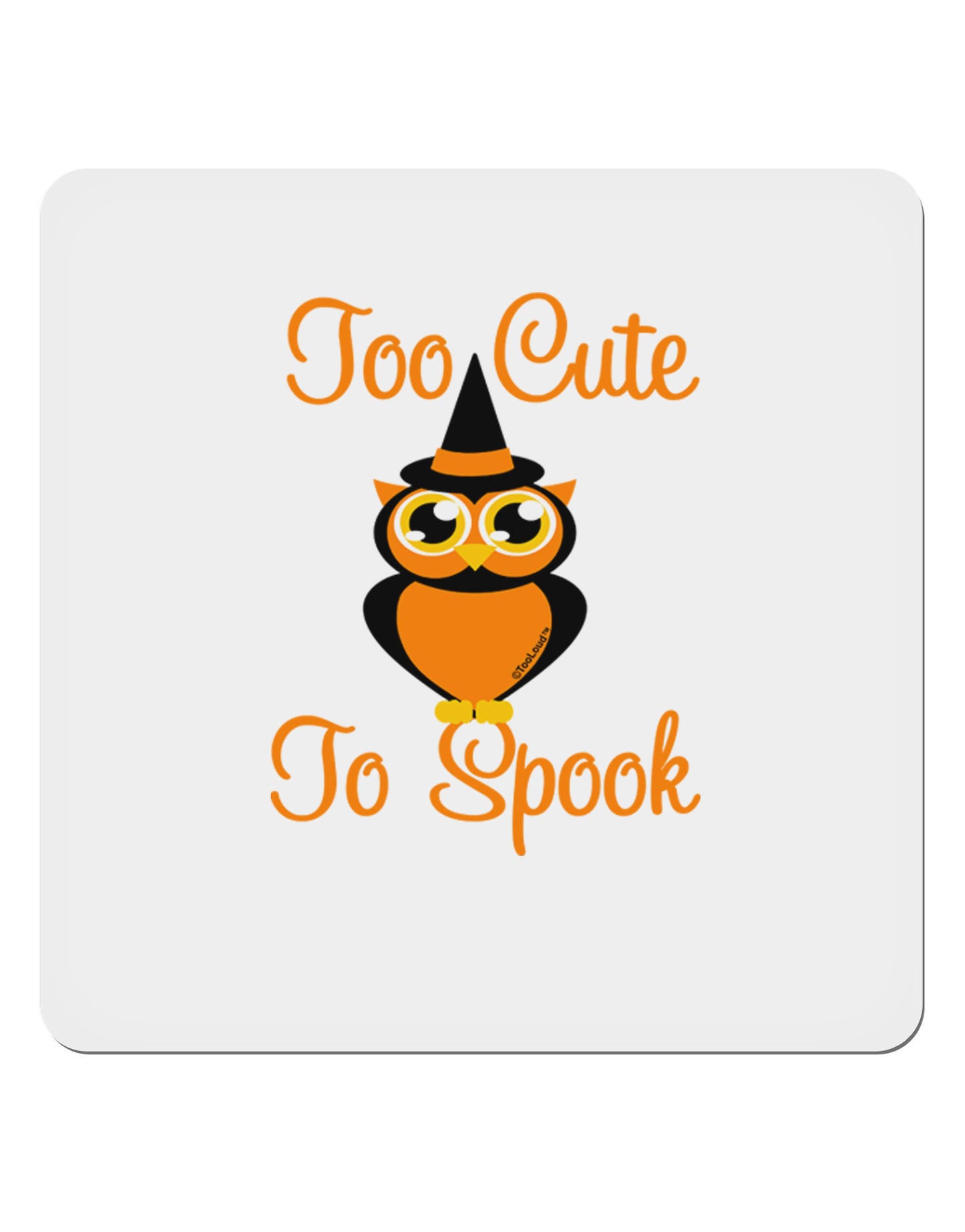 Owl Too Cute Orange 4x4" Square Sticker 4 Pieces-Stickers-TooLoud-White-Davson Sales