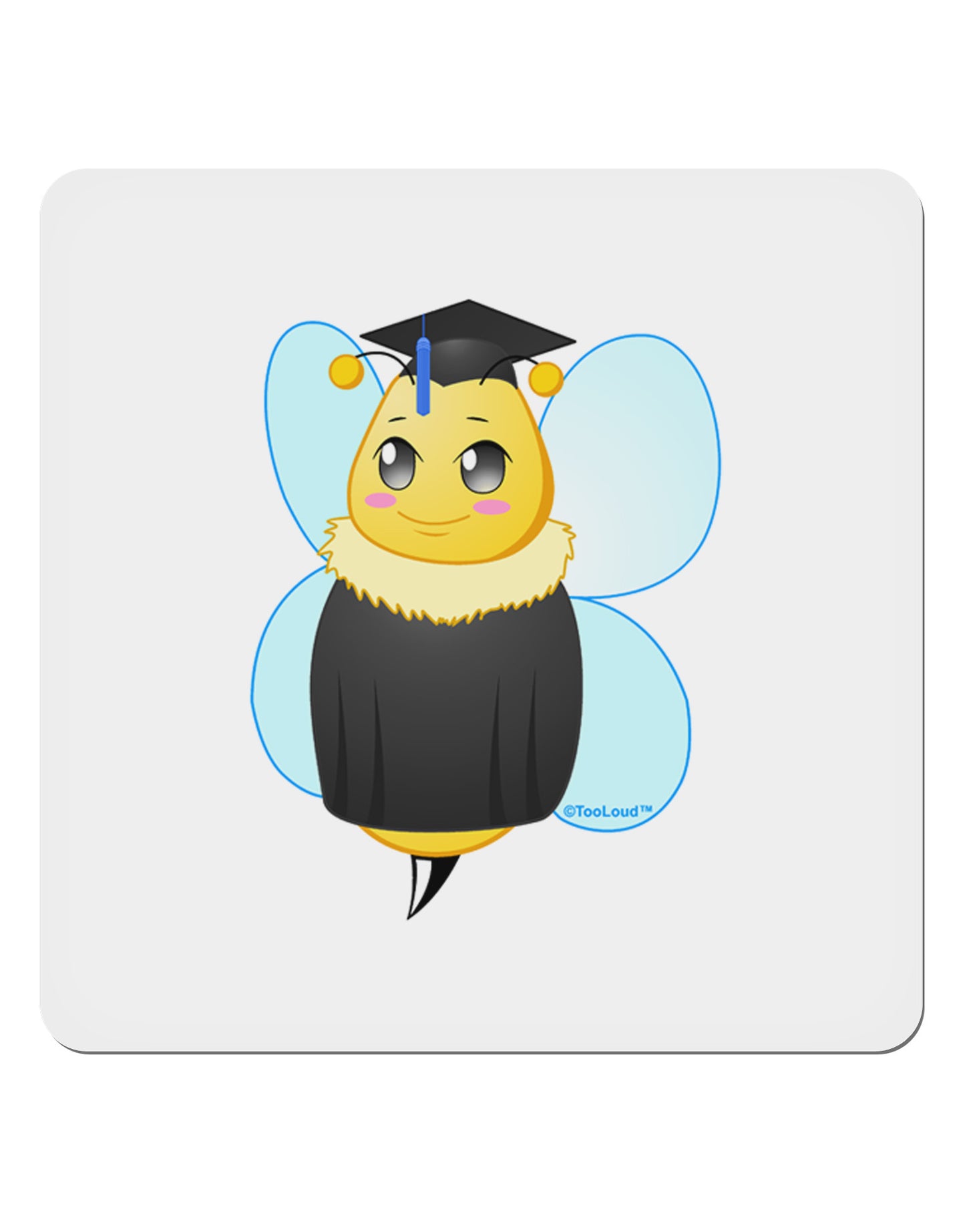 Graduation Bee 4x4" Square Sticker-Stickers-TooLoud-1-Davson Sales