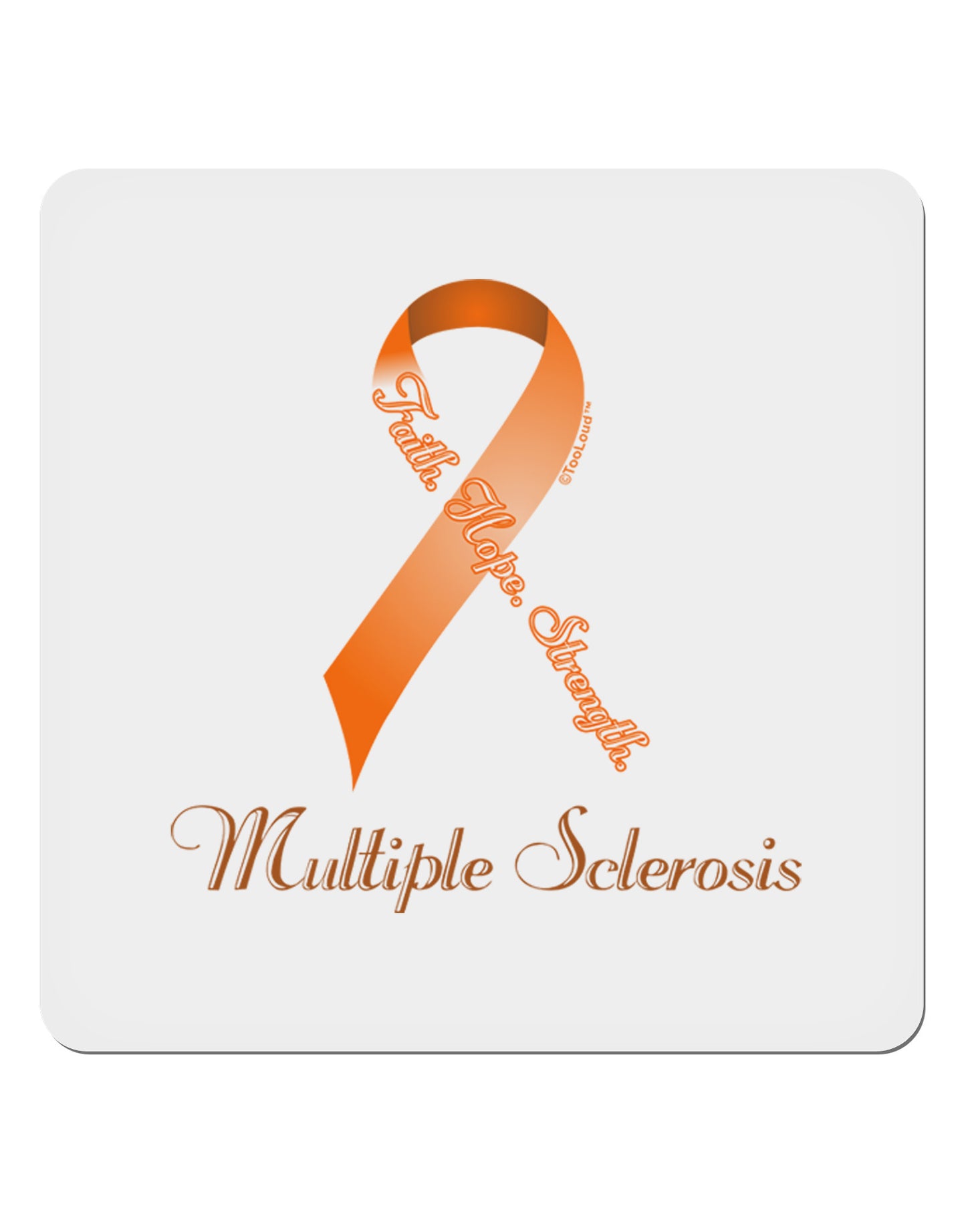 MS - Faith Hope Strength 4x4" Square Sticker-Stickers-TooLoud-1-Davson Sales