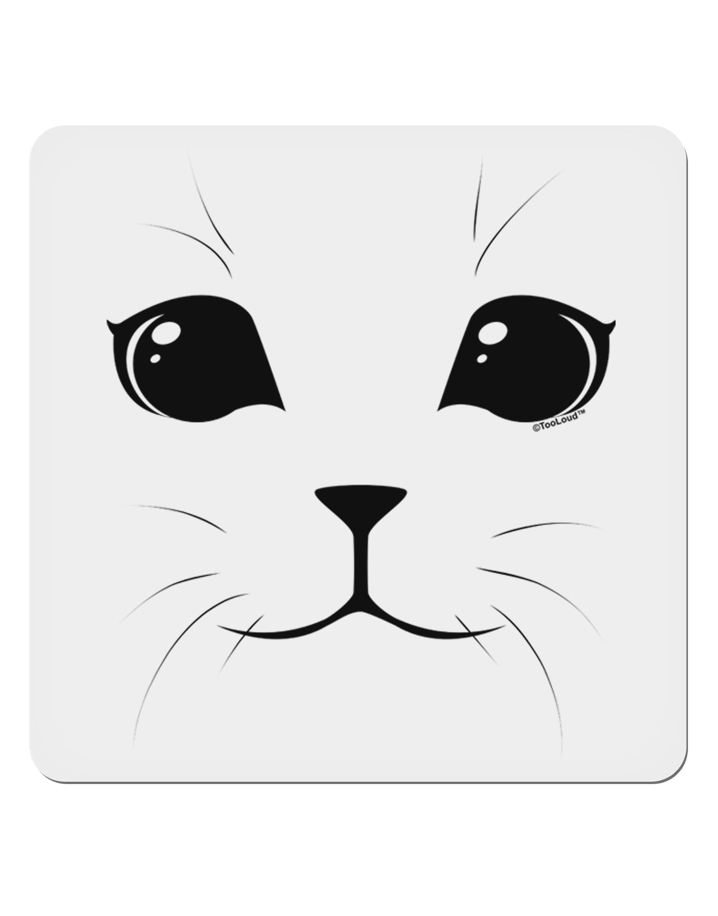 Cute Cat Face 4x4" Square Sticker-Stickers-TooLoud-1-Davson Sales