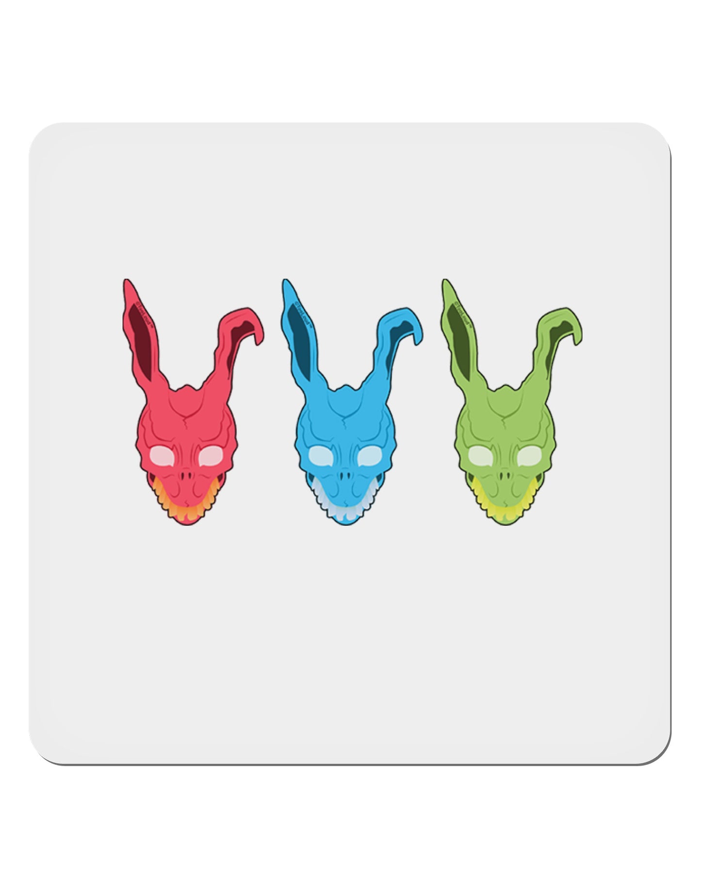 Scary Bunny Tri-color 4x4" Square Sticker 4 Pieces-Stickers-TooLoud-White-Davson Sales