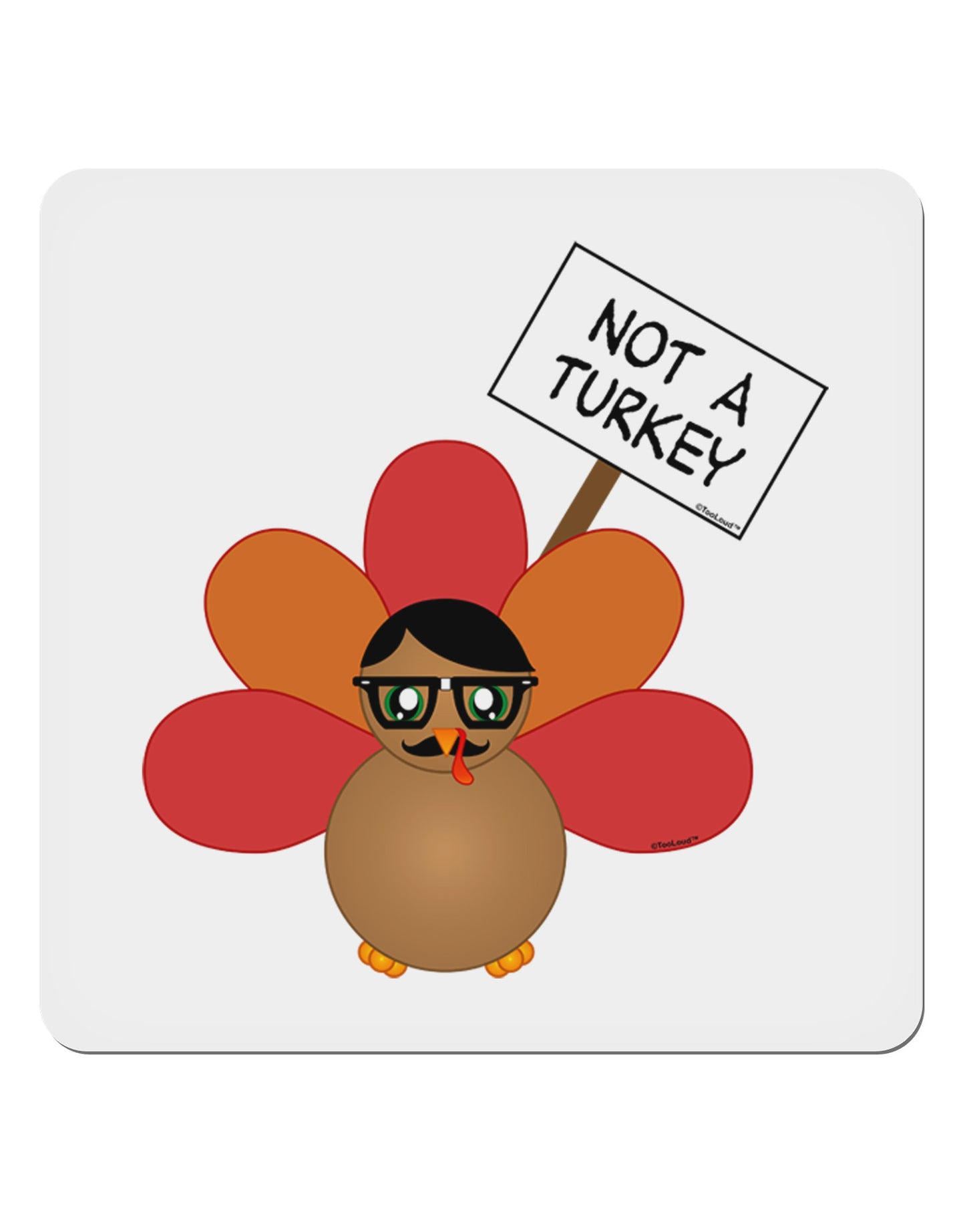 Thanksgiving Turkey in Disguise 4x4" Square Sticker 4 Pieces-Stickers-TooLoud-White-Davson Sales