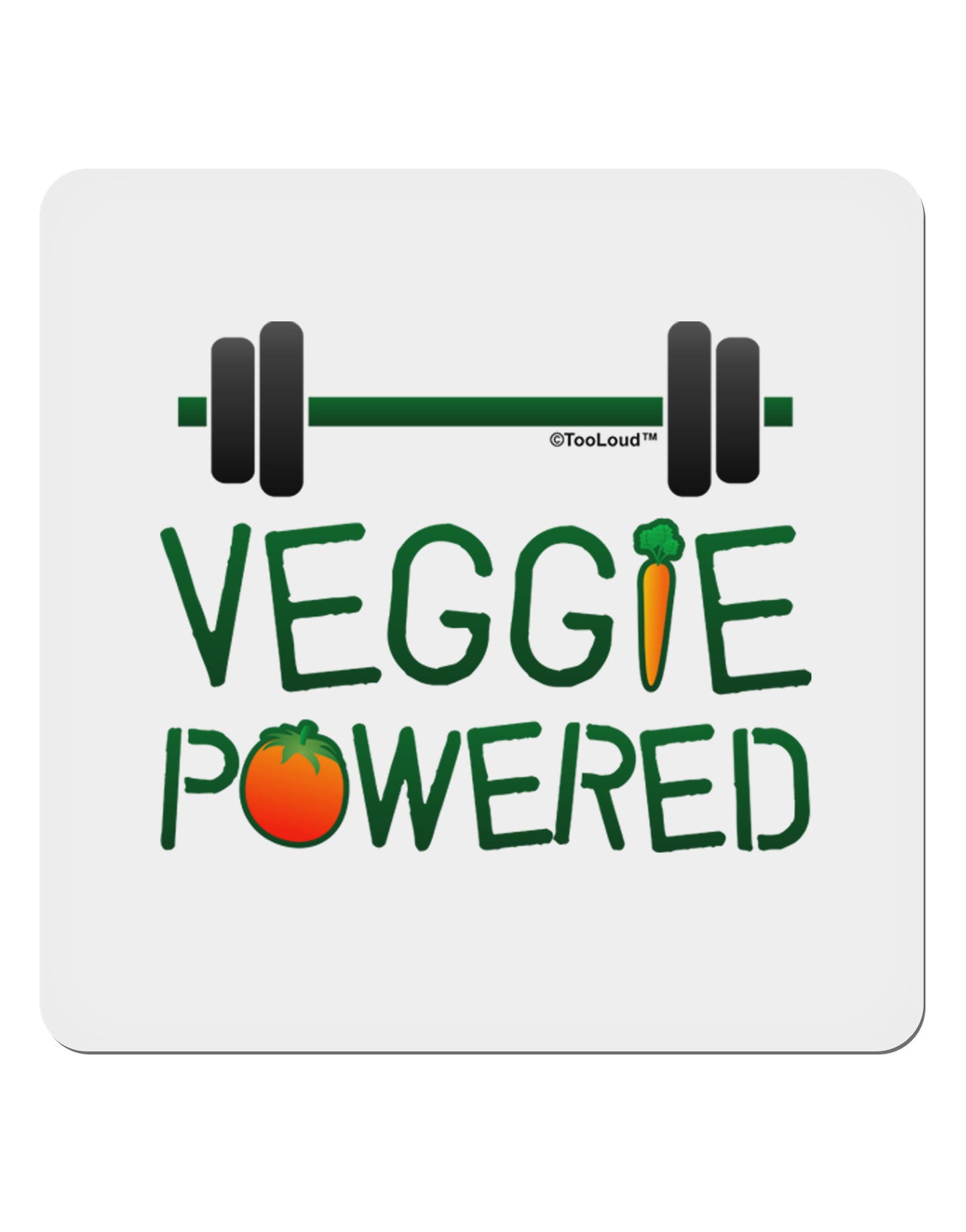 TooLoud Veggie Powered 4x4" Square Sticker-Stickers-TooLoud-1-Davson Sales