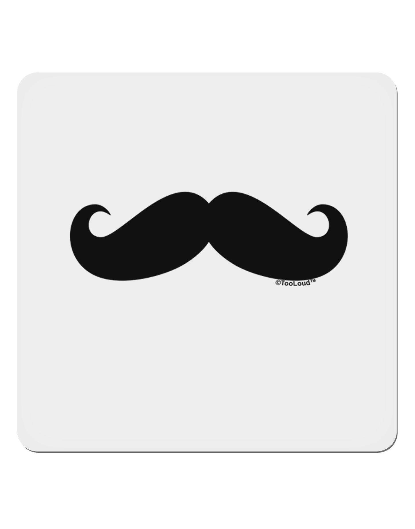Big Fancy Mustache 4x4" Square Sticker 4 Pieces-Stickers-TooLoud-White-Davson Sales