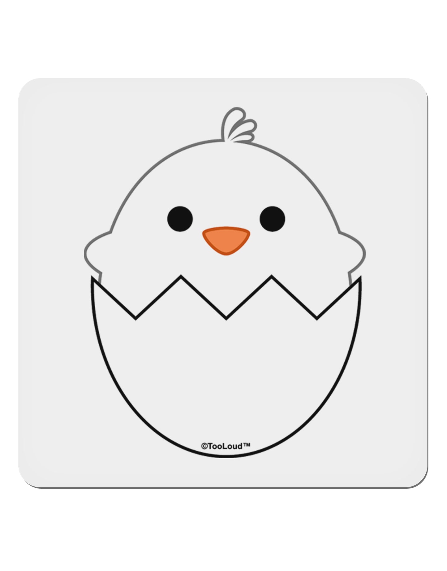 Cute Hatching Chick - White 4x4" Square Sticker 4 Pieces-Stickers-TooLoud-White-Davson Sales