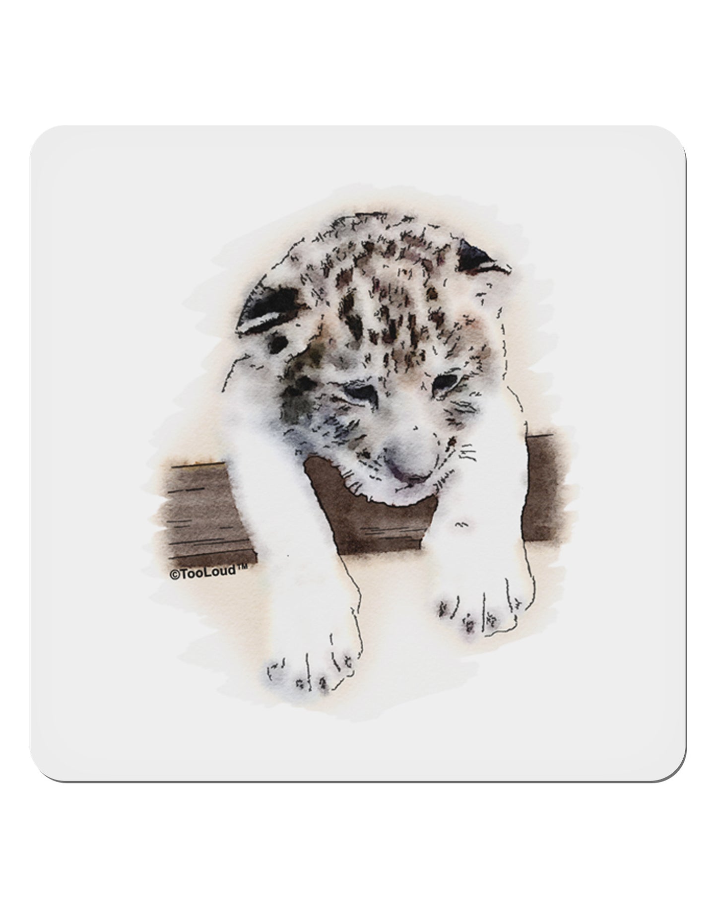 Leopard Cub 4x4" Square Sticker 4 Pieces-Stickers-TooLoud-White-Davson Sales