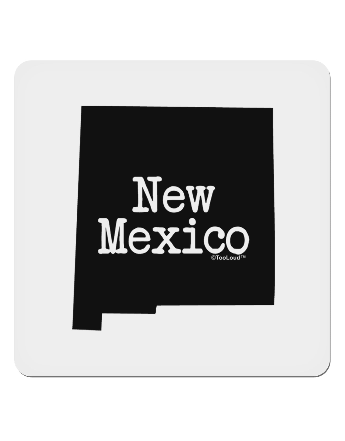 New Mexico - United States Shape 4x4" Square Sticker 4 Pieces-Stickers-TooLoud-White-Davson Sales