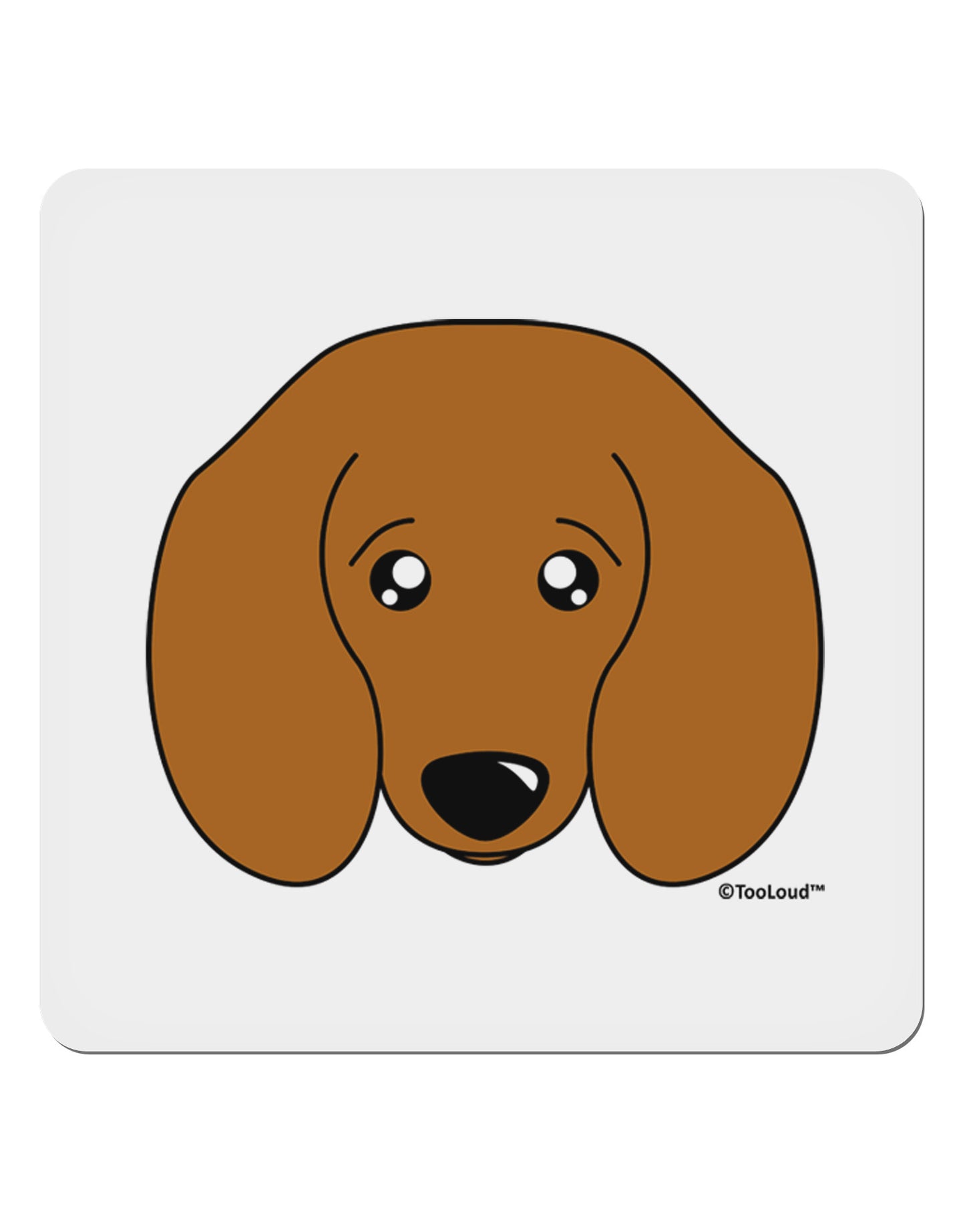 Cute Doxie Dachshund Dog 4x4" Square Sticker 4 Pieces-Stickers-TooLoud-White-Davson Sales