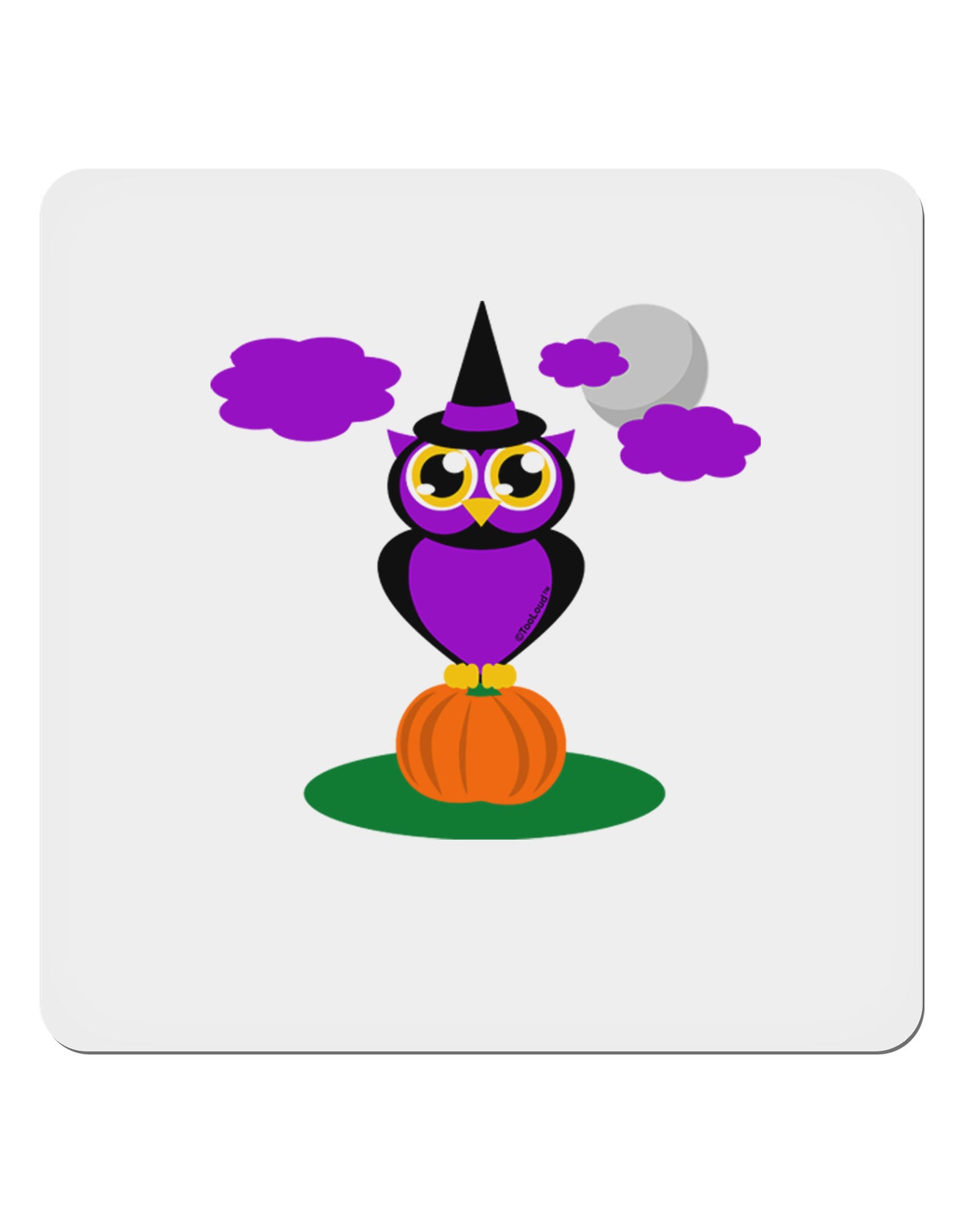 Owl Purple 4x4" Square Sticker 4 Pieces-Stickers-TooLoud-White-Davson Sales