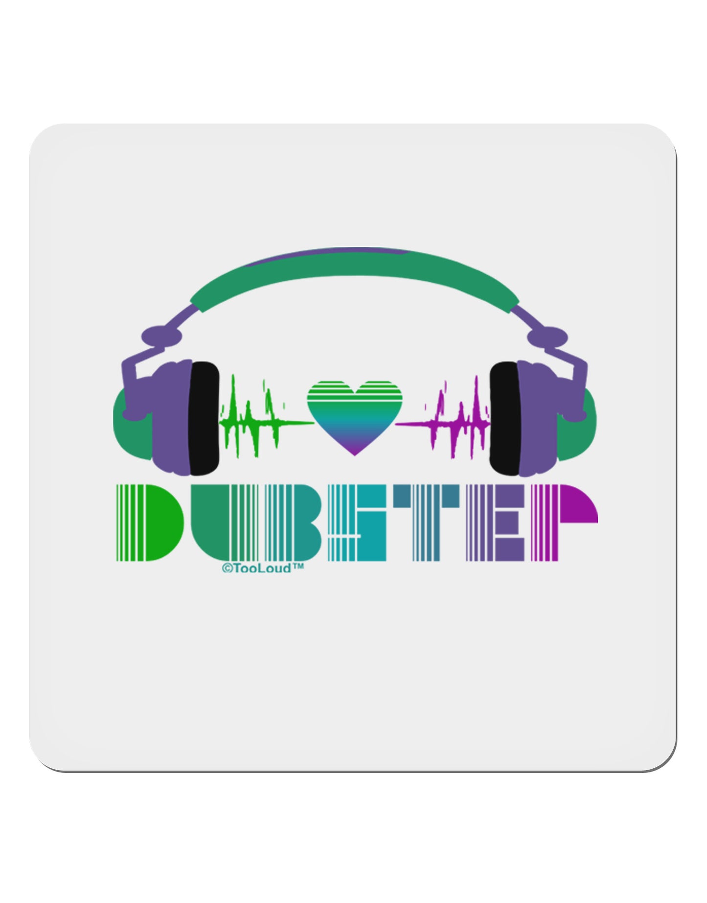Heart Dubstep 4x4" Square Sticker 4 Pieces-Stickers-TooLoud-White-Davson Sales