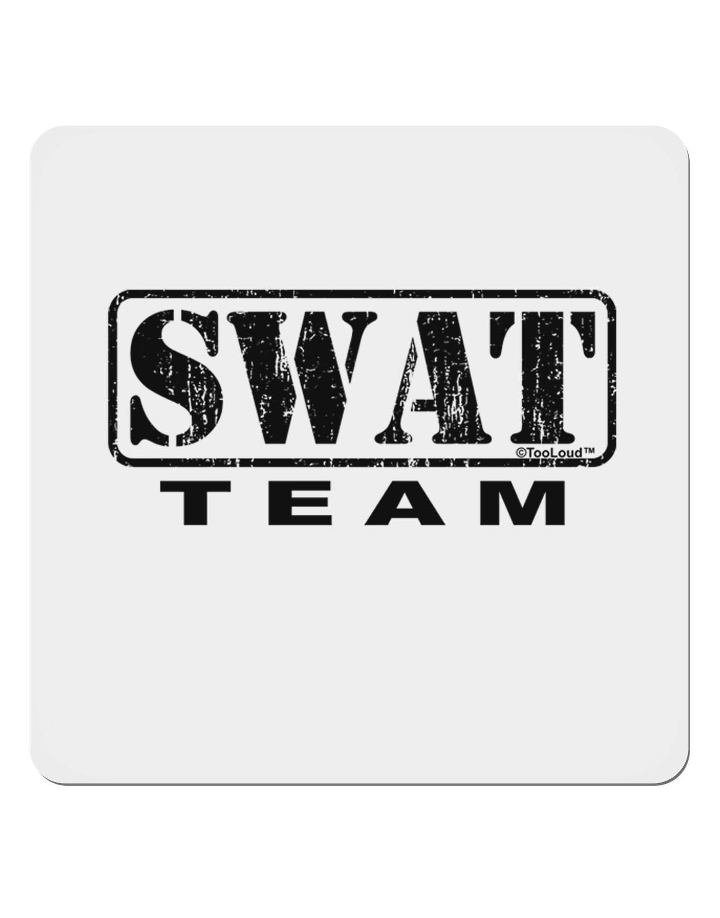 SWAT Team Logo - Distressed 4x4" Square Sticker 4 Pieces-Stickers-TooLoud-White-Davson Sales