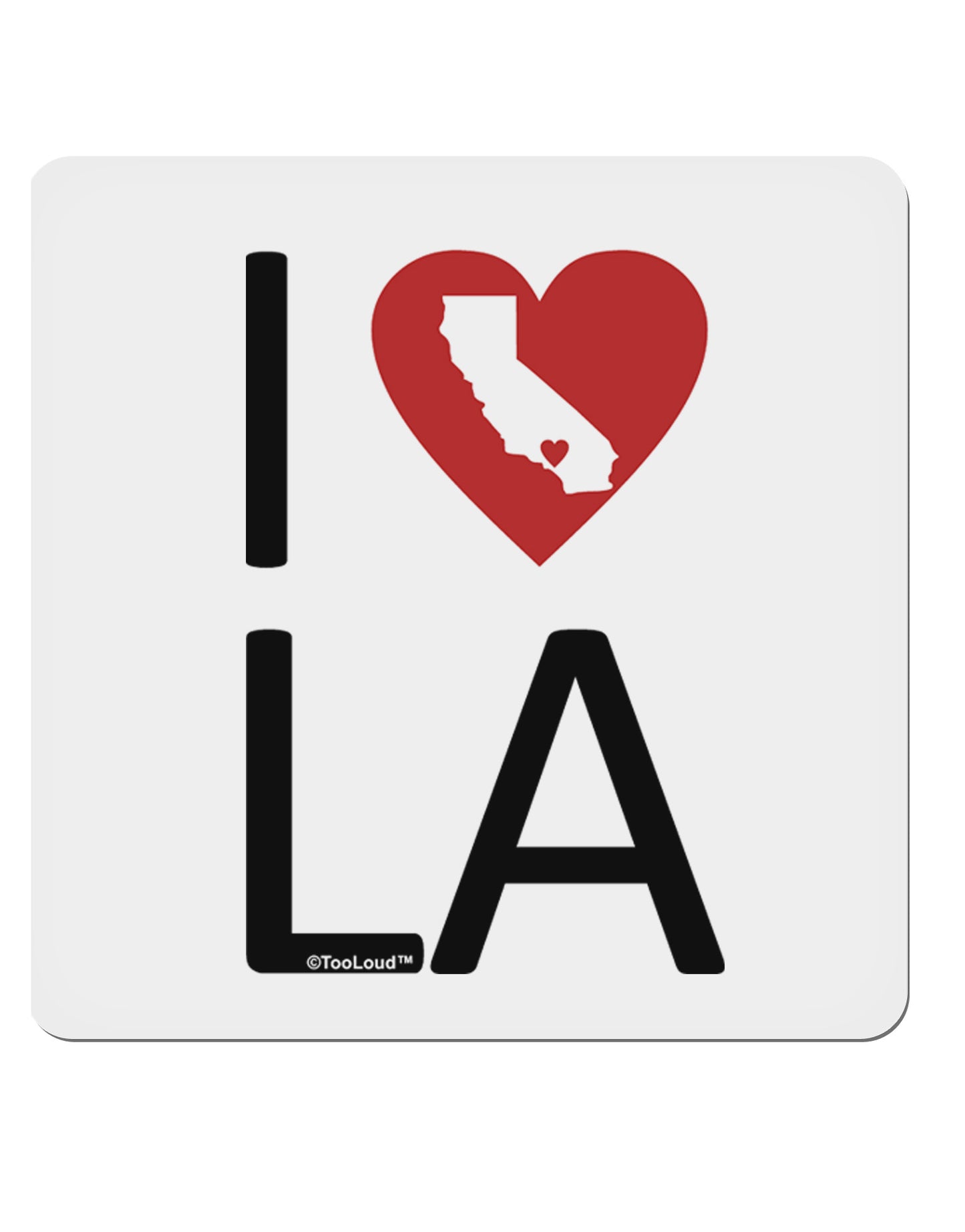 I Heart Los Angeles 4x4" Square Sticker-Stickers-TooLoud-1-Davson Sales