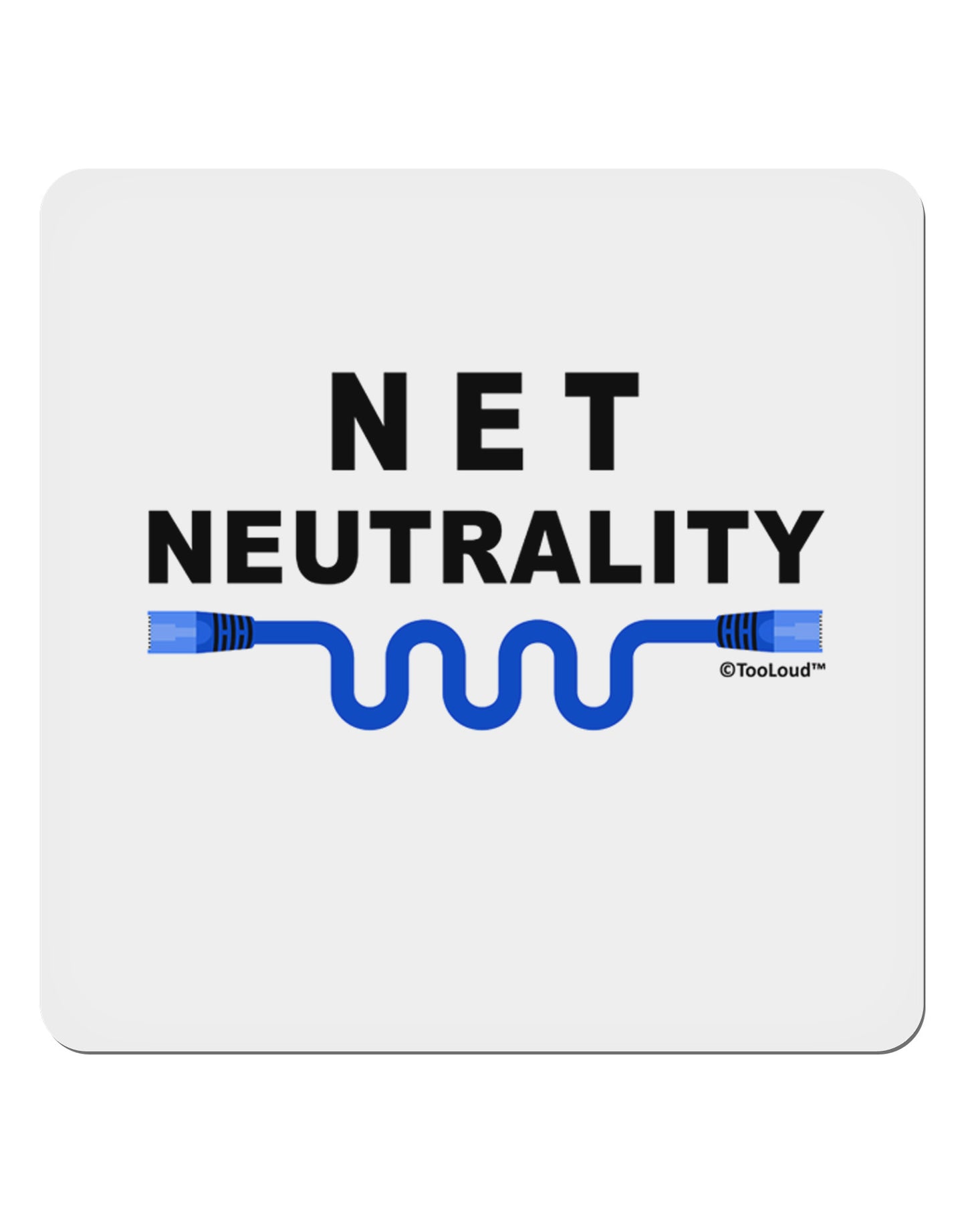 Net Neutrality 4x4" Square Sticker 4 Pieces-Stickers-TooLoud-White-Davson Sales