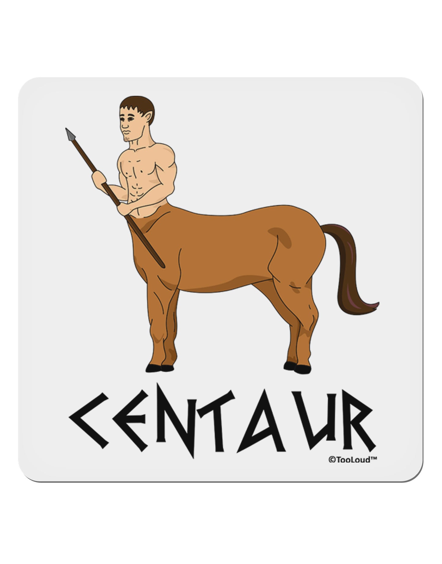 Greek Mythology Centaur Design - Color - Text 4x4" Square Sticker 4 Pieces-Stickers-TooLoud-White-Davson Sales