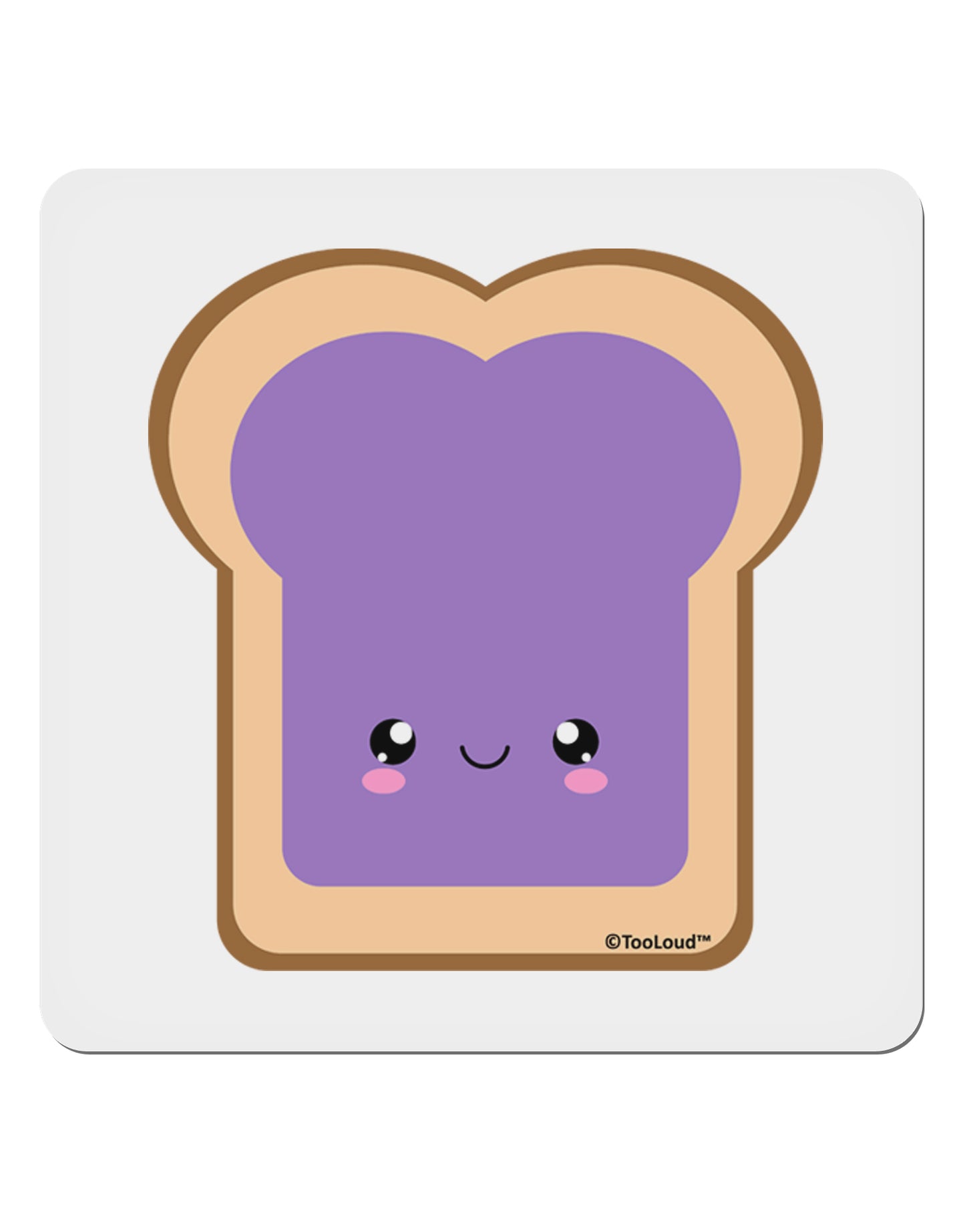 Cute Matching Design - PB and J - Jelly 4x4" Square Sticker 4 Pieces-Stickers-TooLoud-White-Davson Sales