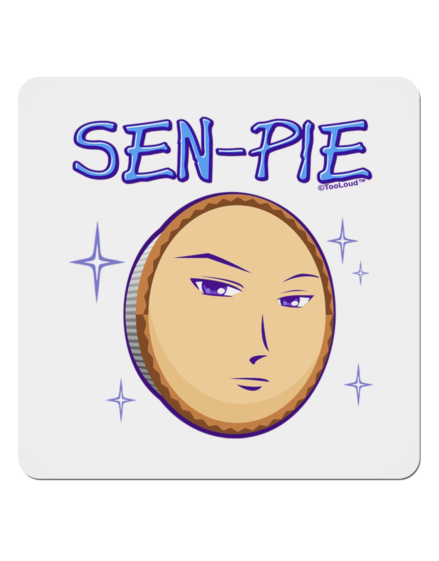 Sen-Pie Sama Kun San Chan 4x4" Square Sticker 4 Pieces-Stickers-TooLoud-White-Davson Sales