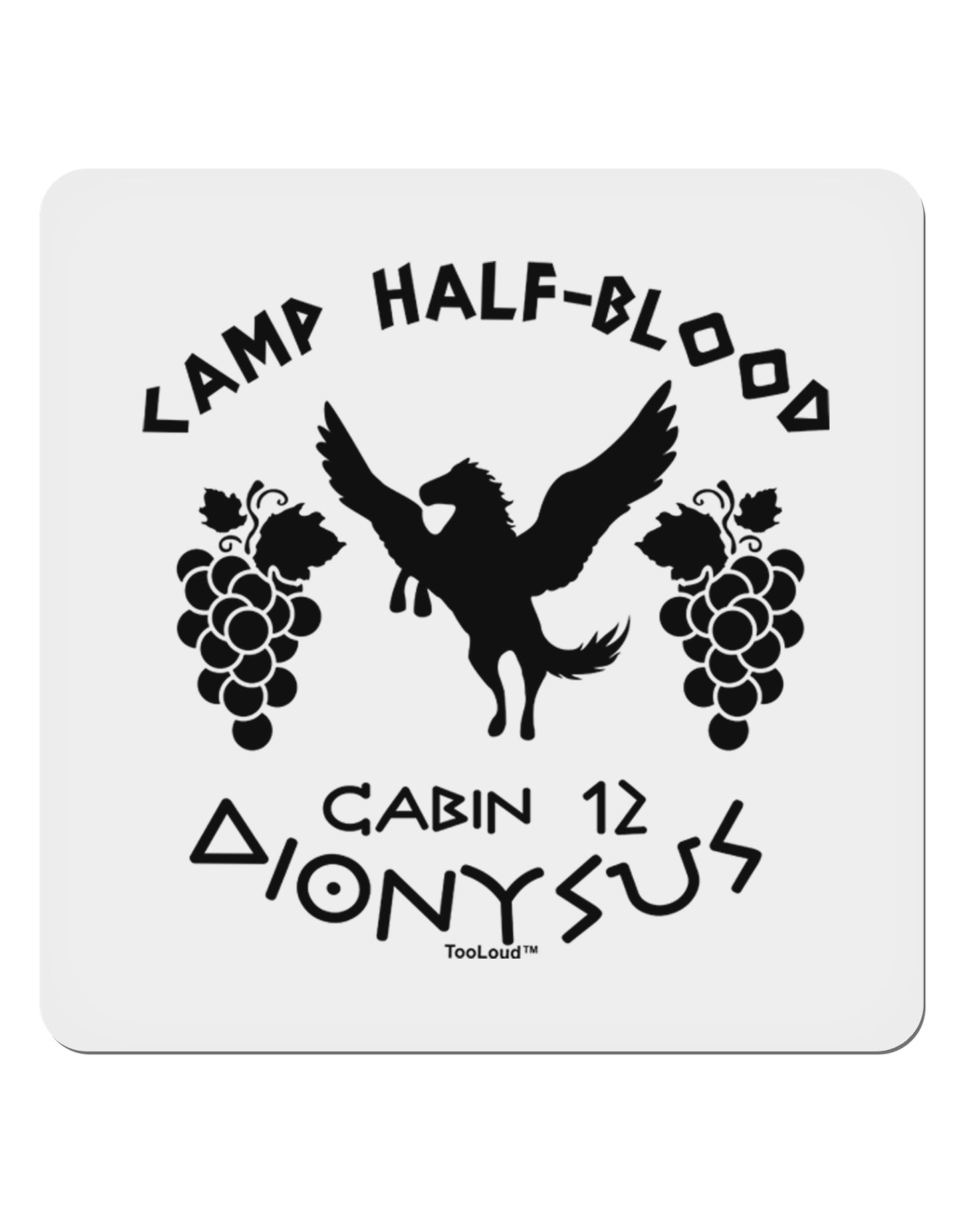 Camp Half Blood Cabin 12 Dionysus 4x4" Square Sticker 4 Pieces-Stickers-TooLoud-White-Davson Sales