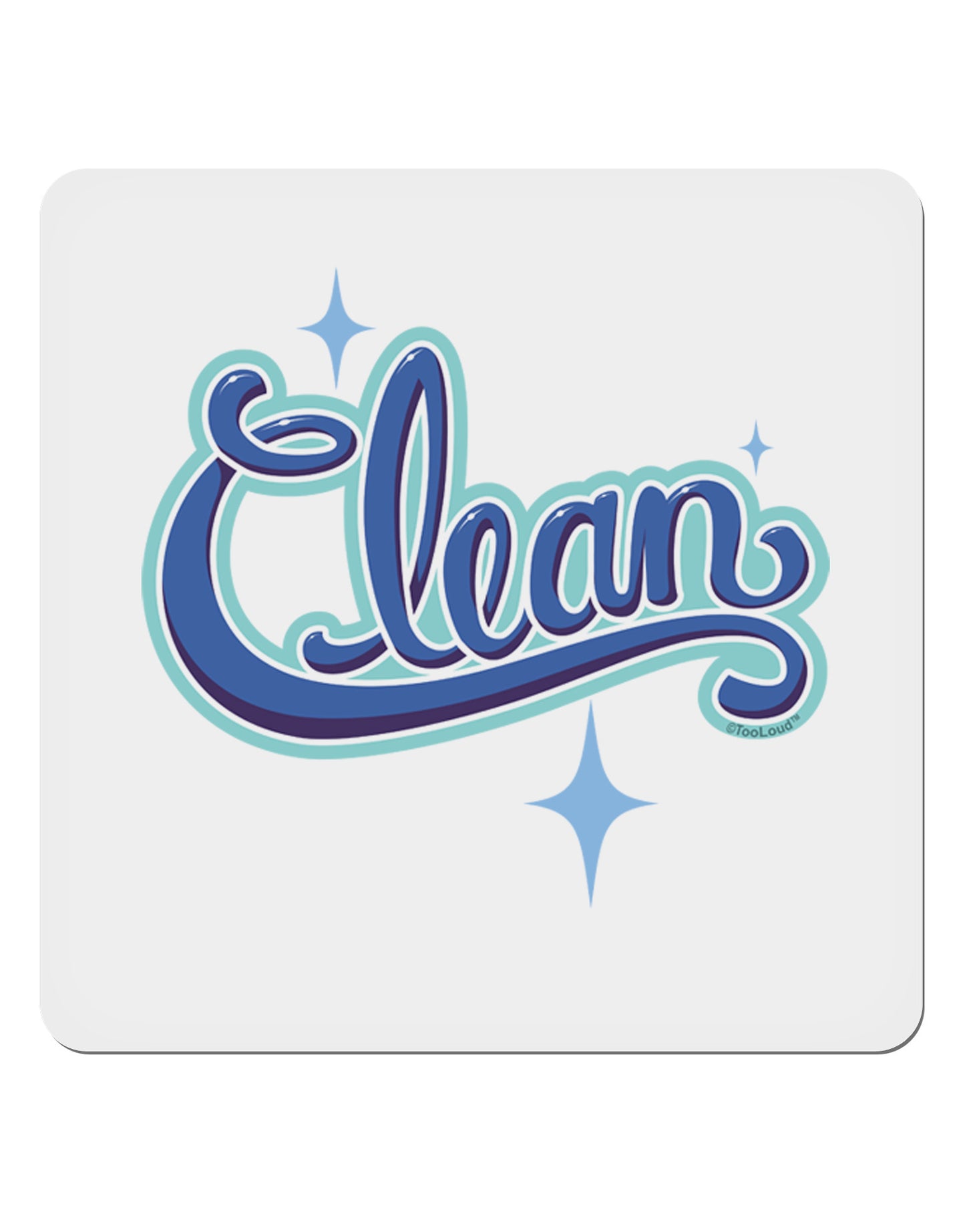 Clean Text 4x4" Square Sticker-Stickers-TooLoud-1-Davson Sales