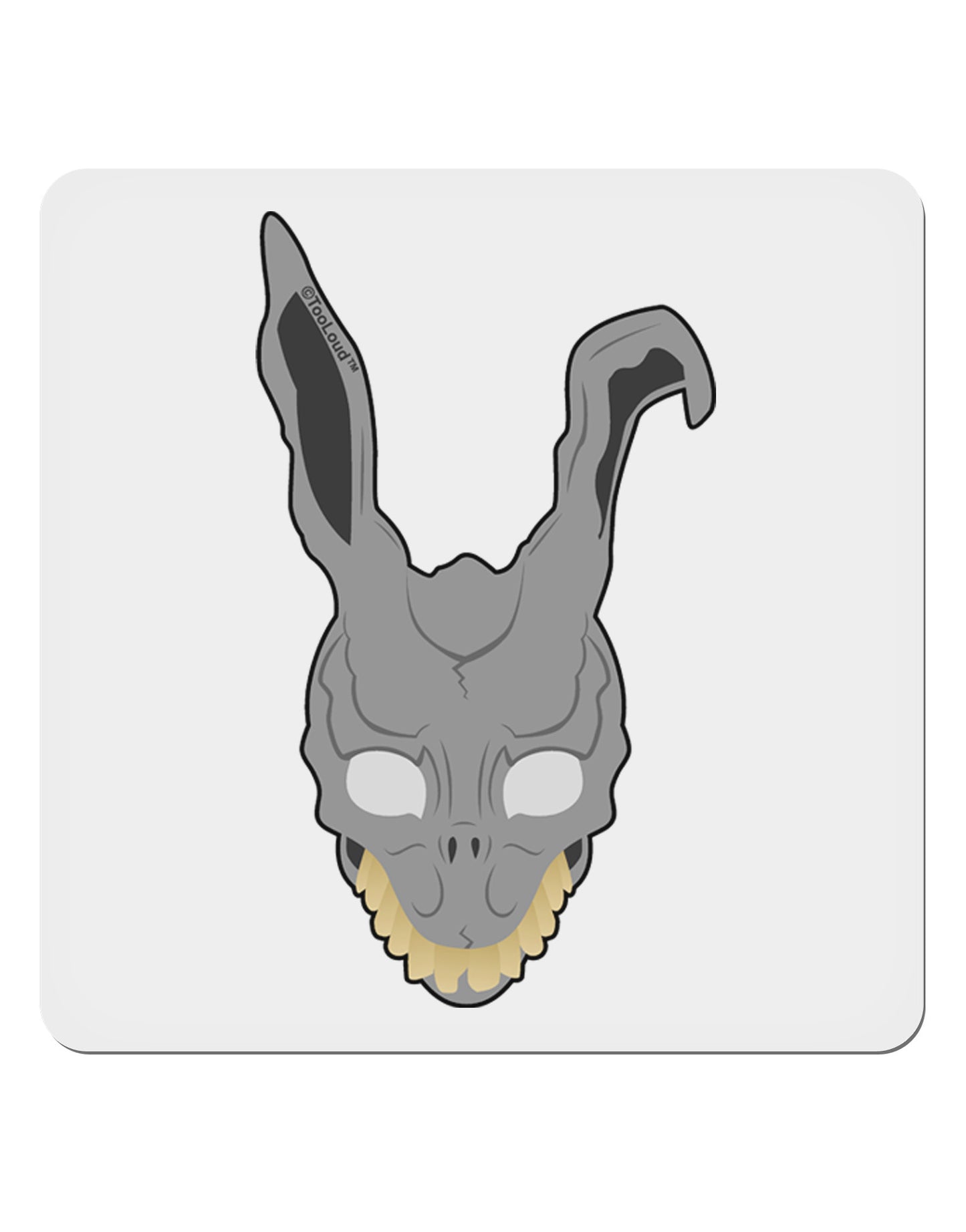 Scary Bunny Face 4x4" Square Sticker 4 Pieces-Stickers-TooLoud-White-Davson Sales