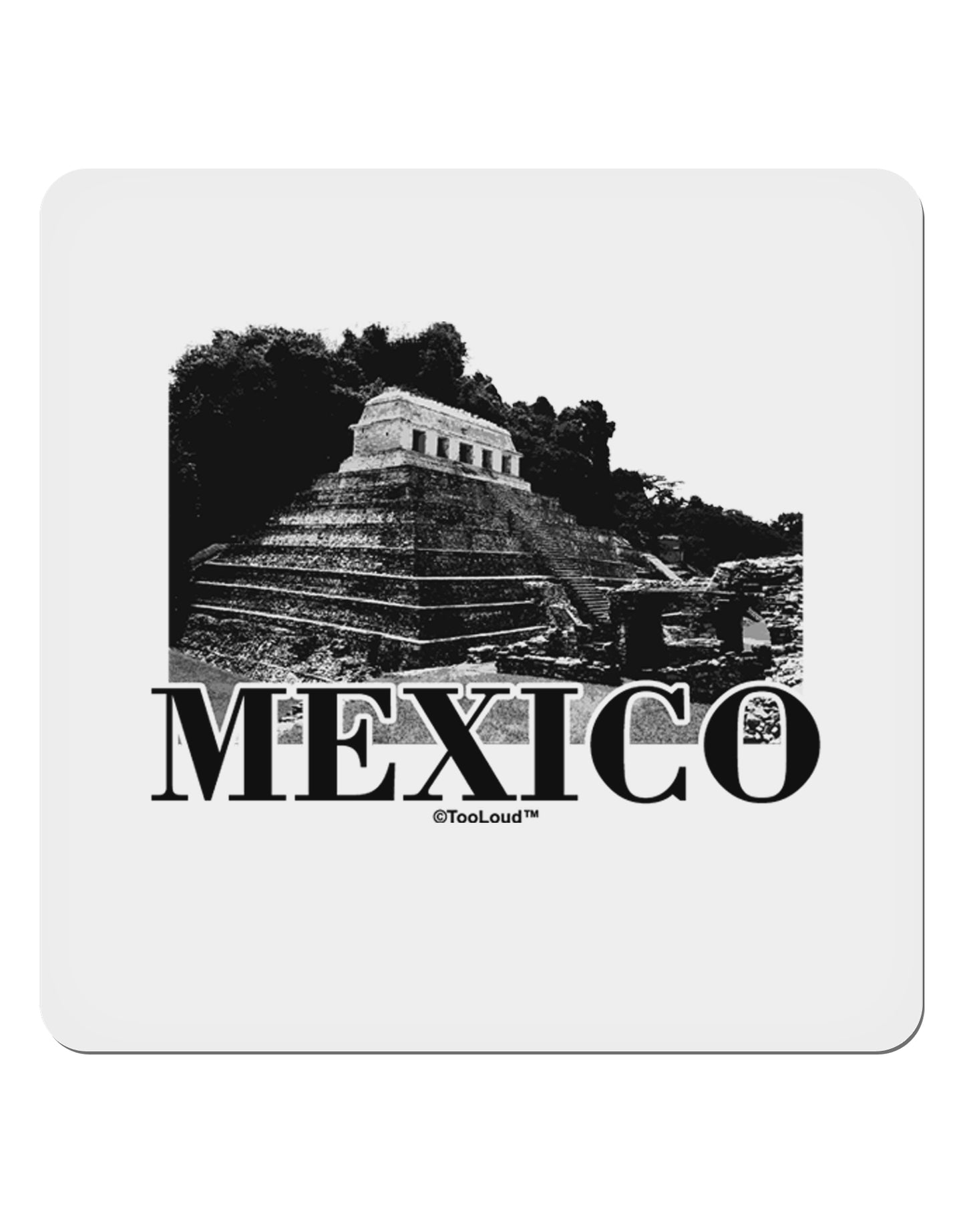 Mexico - Temple No 2 4x4" Square Sticker 4 Pieces-Stickers-TooLoud-White-Davson Sales