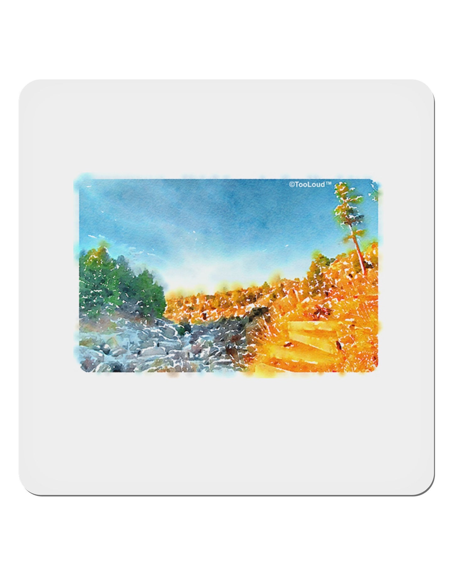 Castlewood Canyon Watercolor 4x4" Square Sticker-Stickers-TooLoud-4-Davson Sales