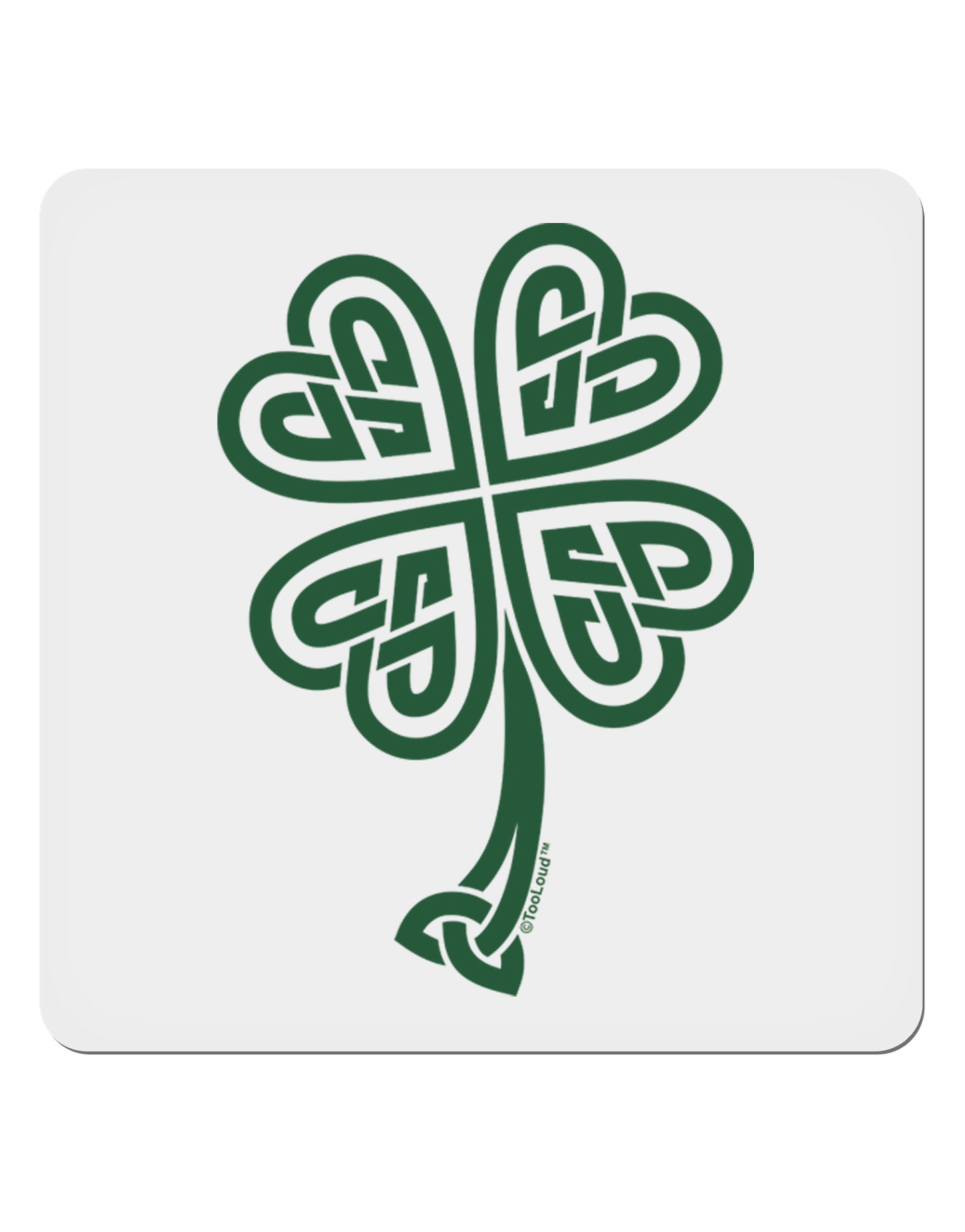 Celtic Knot 4 Leaf Clover St Patricks 4x4" Square Sticker 4 Pieces-Stickers-TooLoud-White-Davson Sales