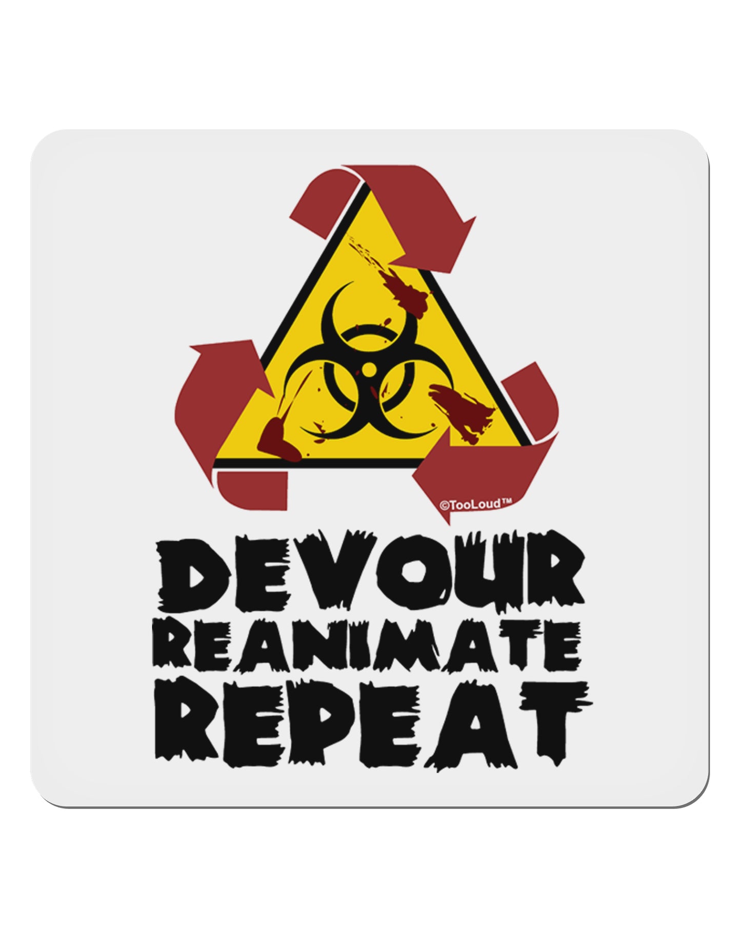 Devour Reanimate Repeat 4x4" Square Sticker 4 Pieces-Stickers-TooLoud-White-Davson Sales