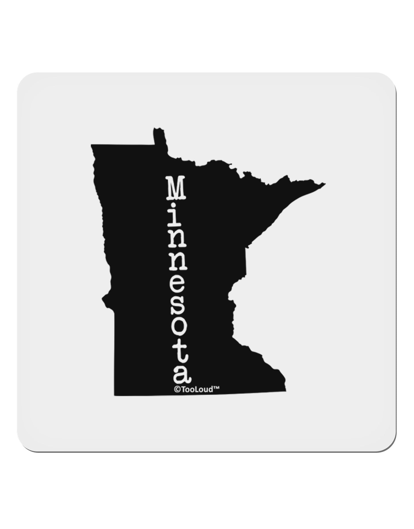 Minnesota - United States Shape 4x4" Square Sticker 4 Pieces-Stickers-TooLoud-White-Davson Sales