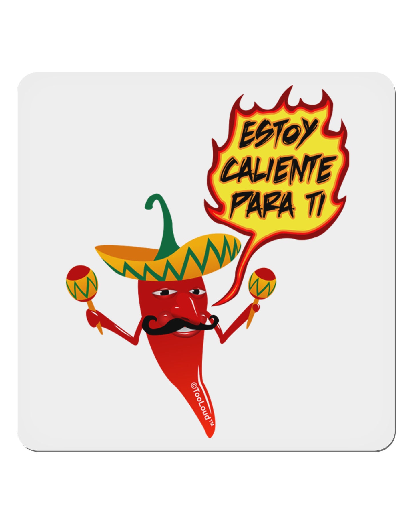 Estoy Caliente Para Ti 4x4" Square Sticker 4 Pieces-Stickers-TooLoud-White-Davson Sales