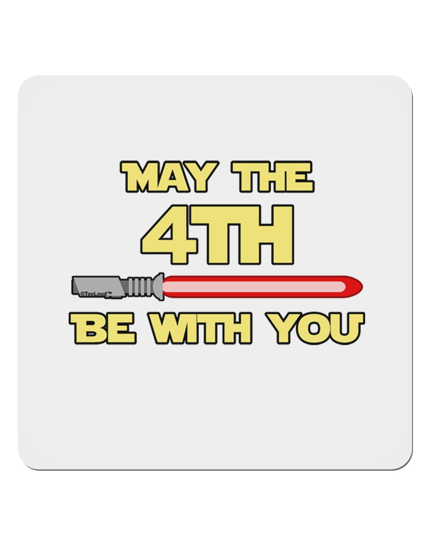 4th Be With You Beam Sword 4x4" Square Sticker-Stickers-TooLoud-1-Davson Sales