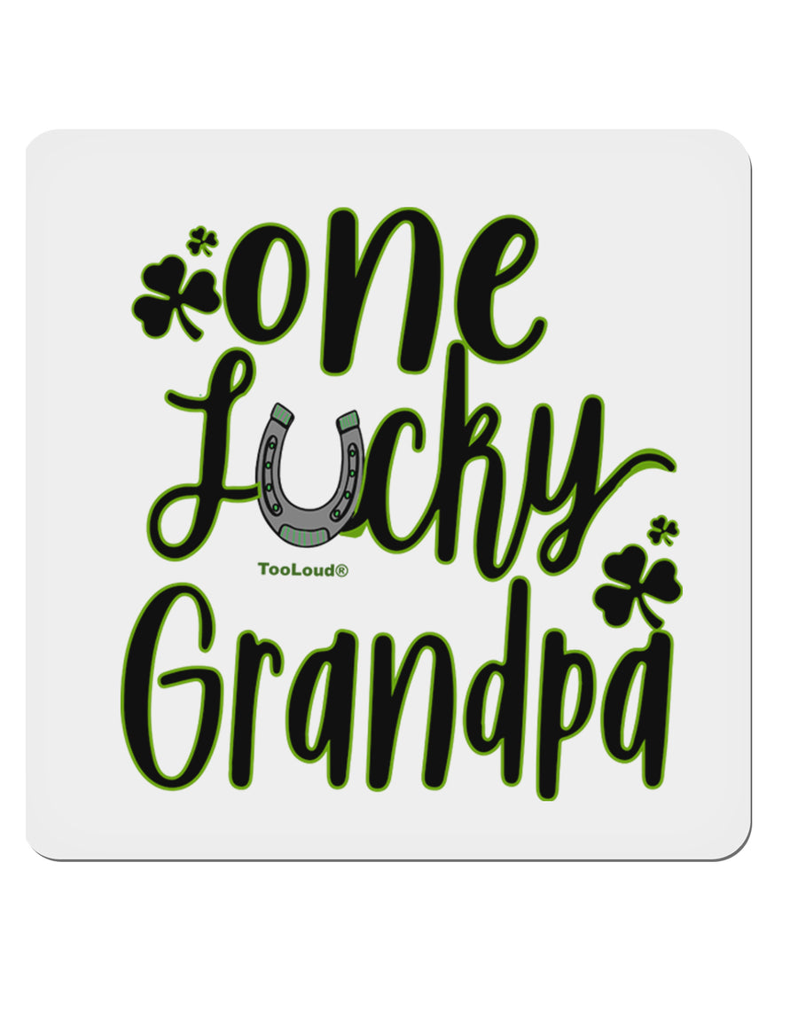 One Lucky Grandpa Shamrock 4x4 Inch Square Stickers - 4 Pieces