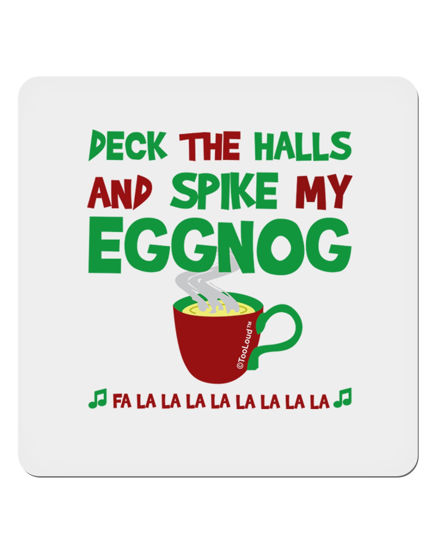 Spike My Eggnog 4x4" Square Sticker-Stickers-TooLoud-1-Davson Sales