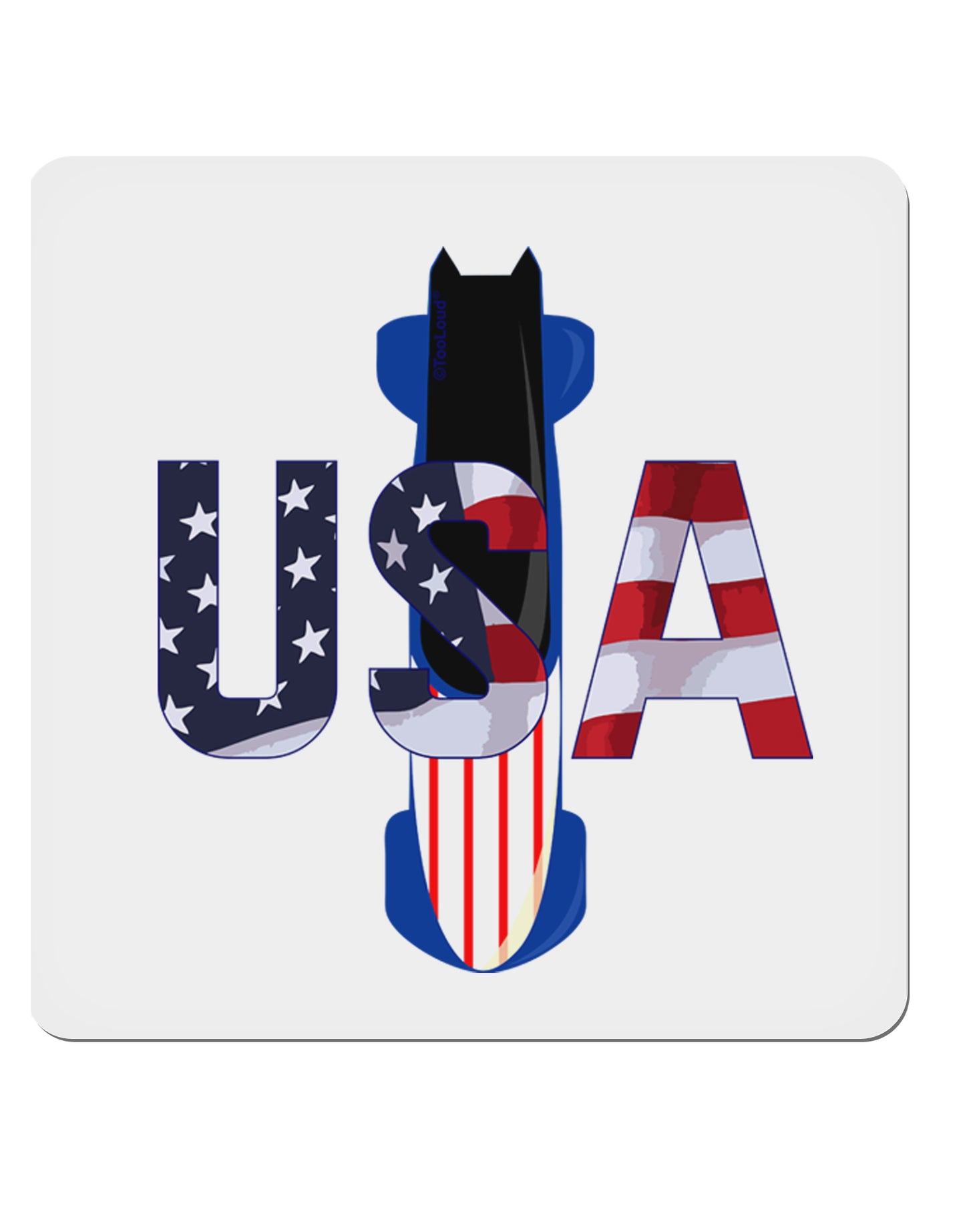 USA Bobsled 4x4" Square Sticker-Stickers-TooLoud-1-Davson Sales
