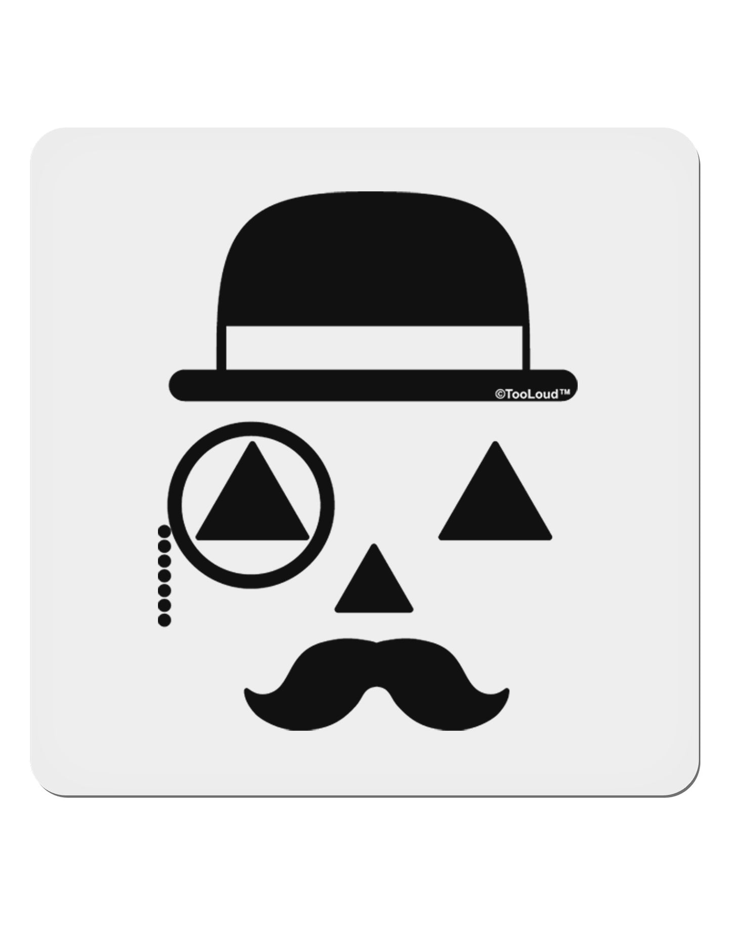 Gentleman Jack-o-lantern 4x4" Square Sticker 4 Pieces-Stickers-TooLoud-White-Davson Sales