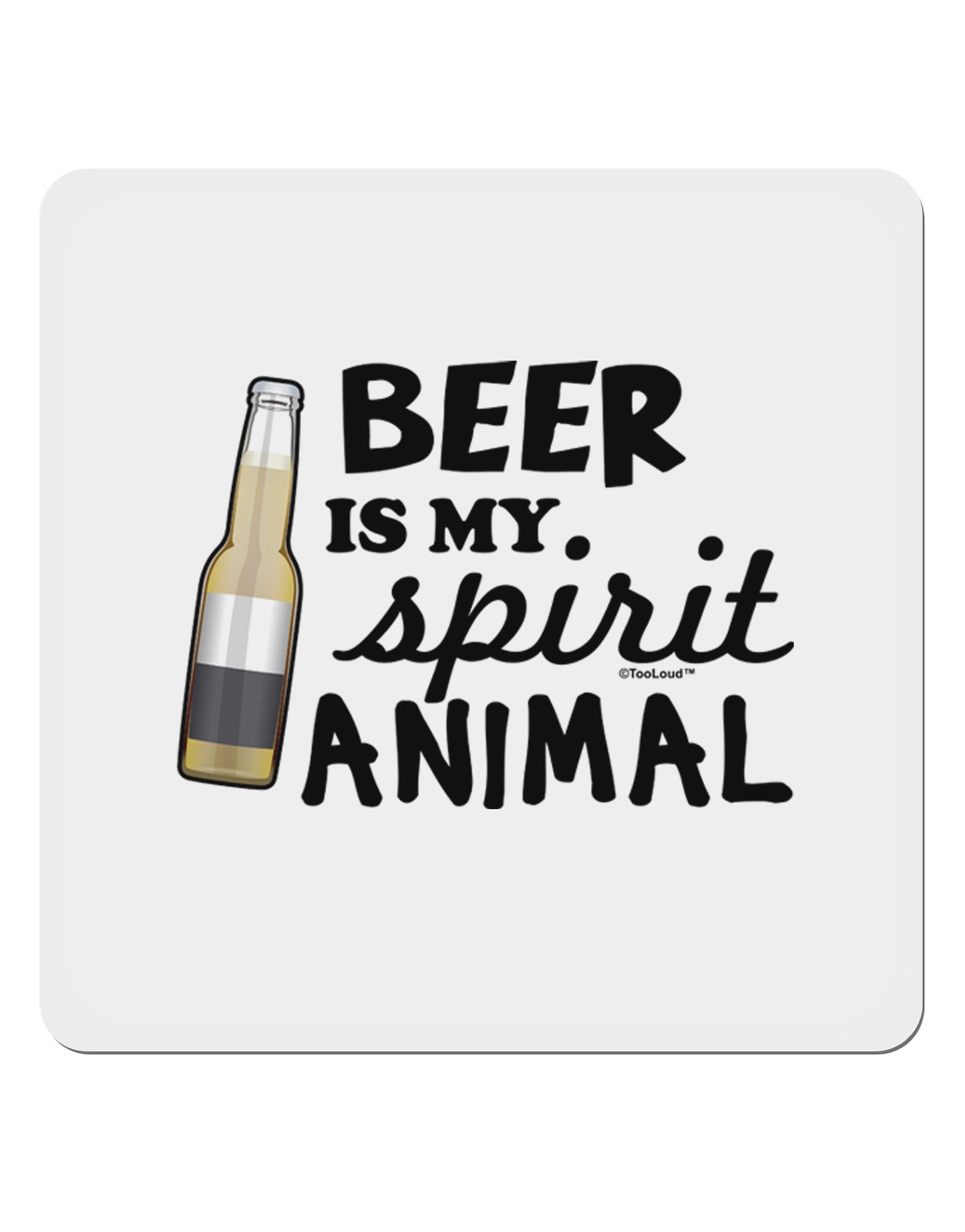 Beer Is My Spirit Animal 4x4" Square Sticker-Stickers-TooLoud-1-Davson Sales