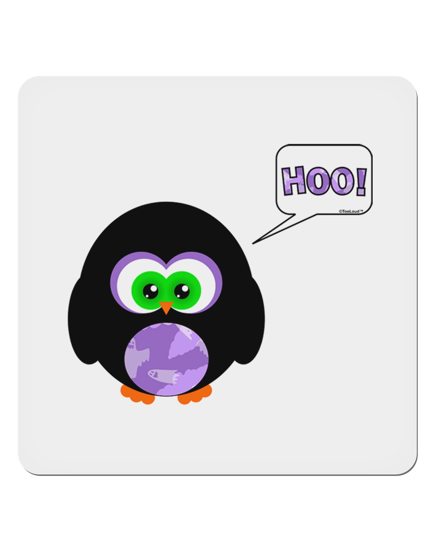 Cute Owl Halloween Hoo 4x4" Square Sticker 4 Pieces-Stickers-TooLoud-White-Davson Sales
