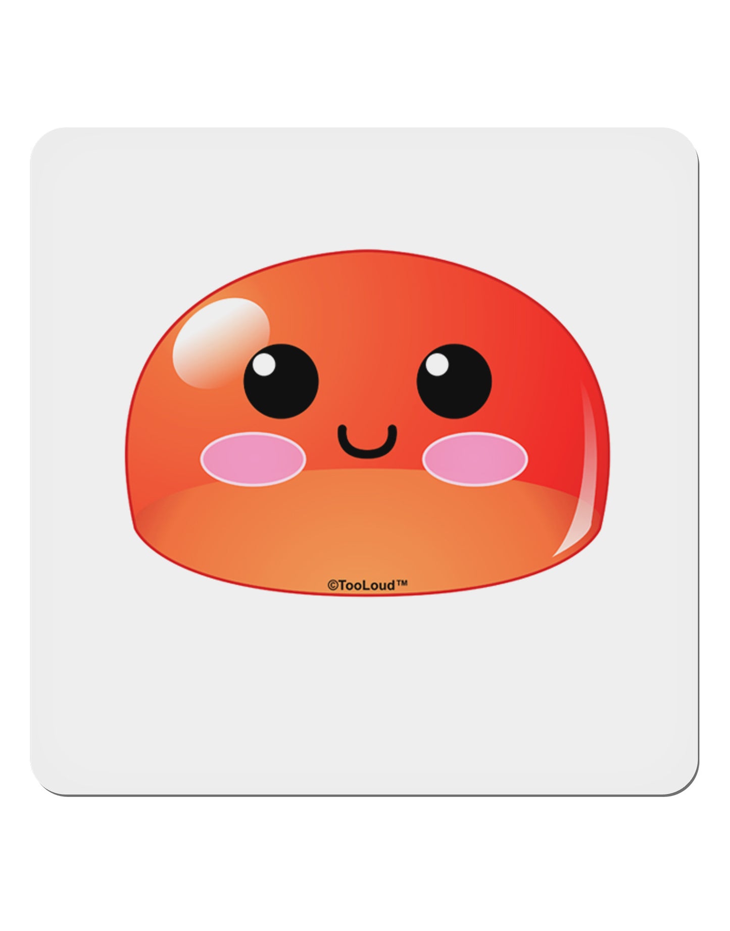 Cute RPG Slime - Red 4x4" Square Sticker 4 Pieces-Stickers-TooLoud-White-Davson Sales