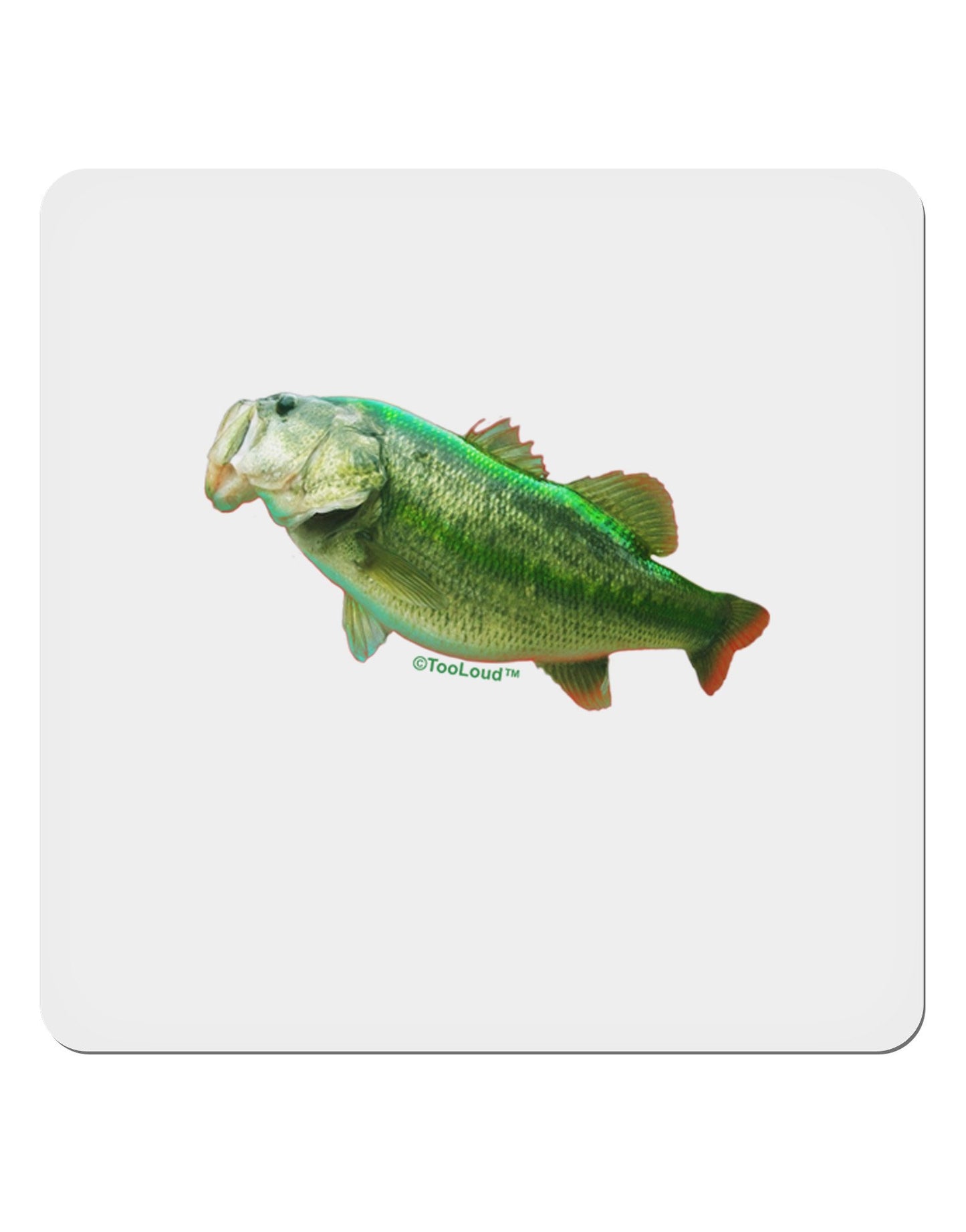 Big Bass Fish 4x4" Square Sticker-Stickers-TooLoud-4-Davson Sales